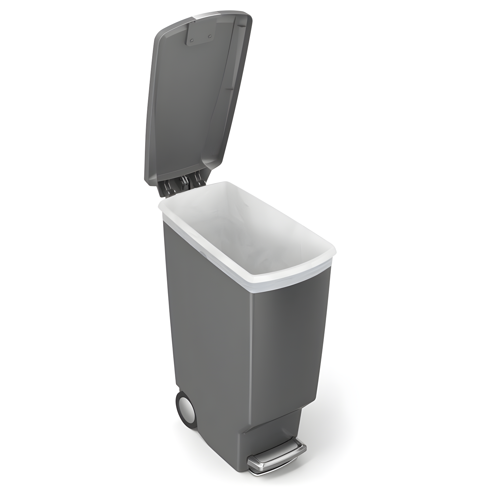 simplehuman 40 Liter / 10.6 Gallon Slim Kitchen Step Trash Can with Secure Slide Lock, Plastic