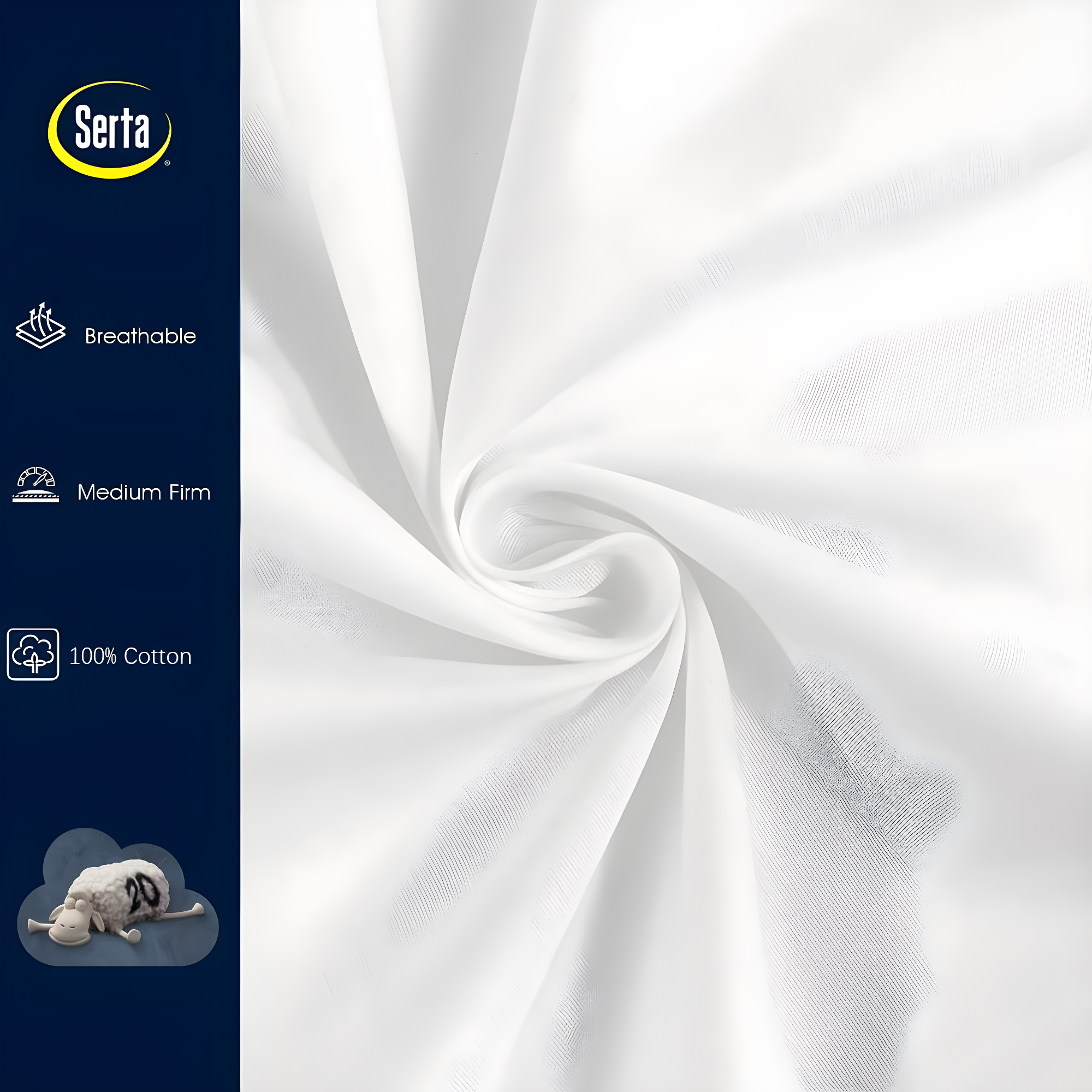 Serta 233 Thread Medium Down Blend Bed Pillow