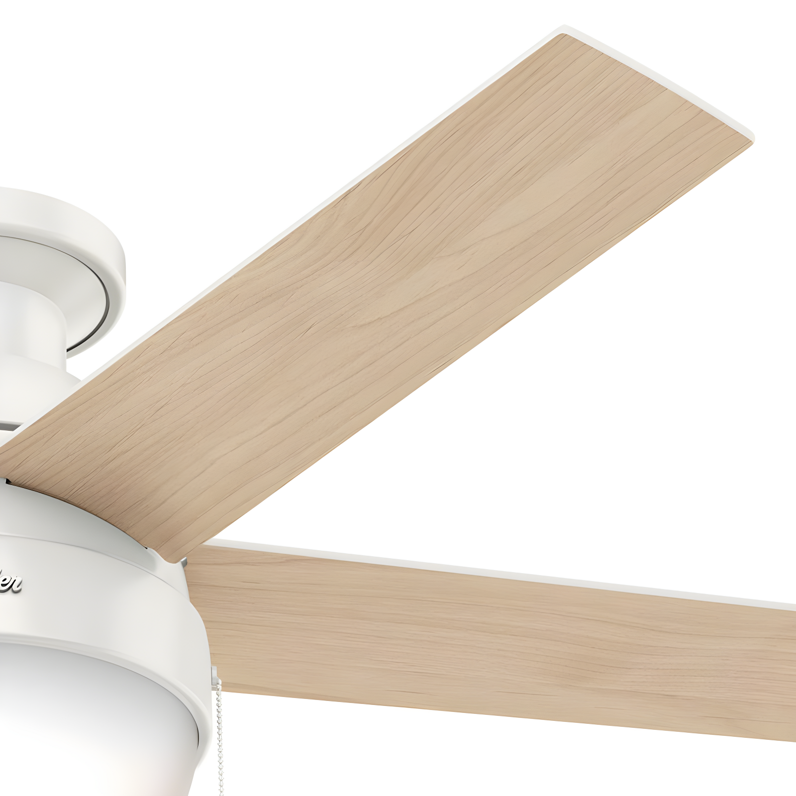 46" Anslee 5 - Blade LED Flush Mount Ceiling Fan with Pull Chain and Light Kit Included
