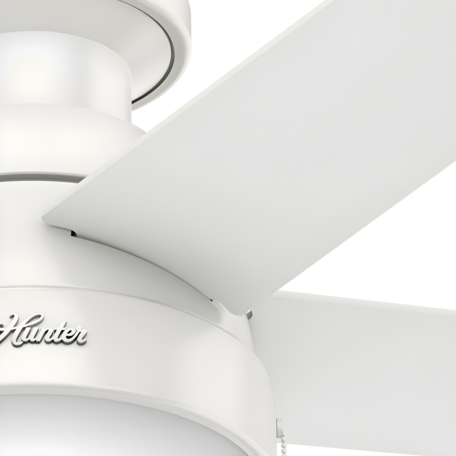 46" Anslee 5 - Blade LED Flush Mount Ceiling Fan with Pull Chain and Light Kit Included