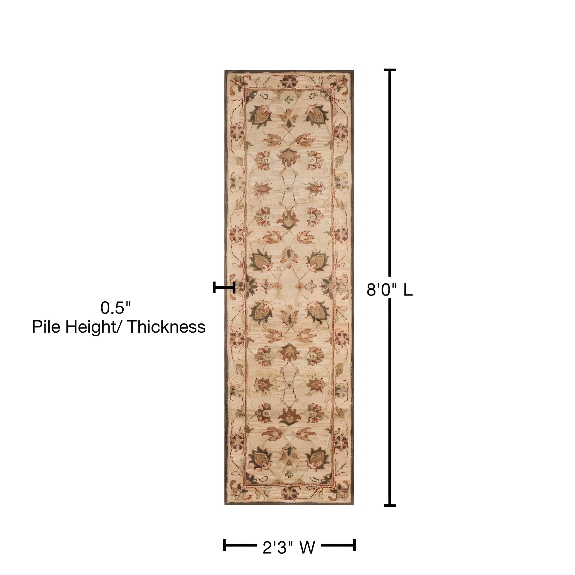 Antiquity AT812 Hand Tufted Indoor Runner Rug - Beige/Beige - 2'3"x8' - Safavieh
