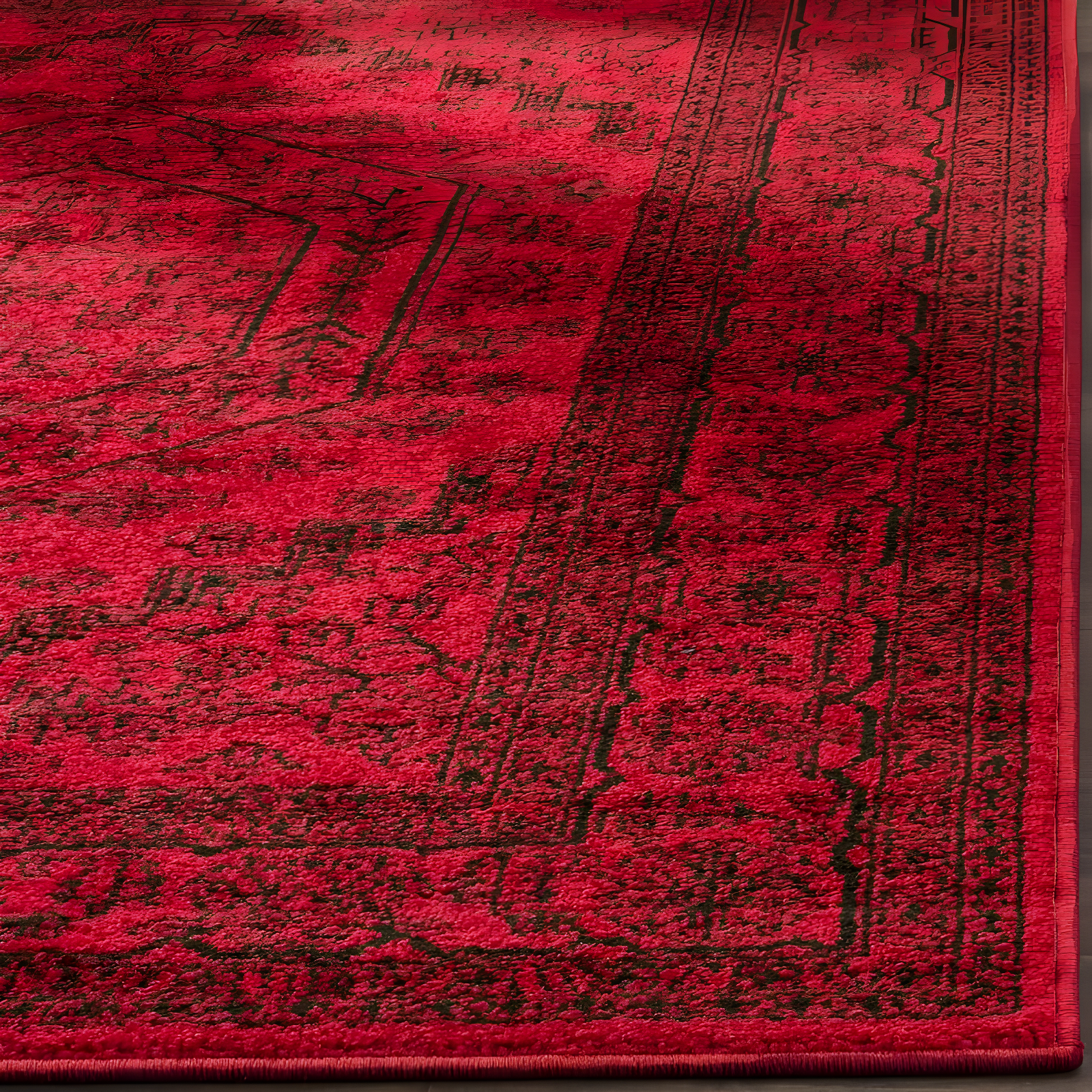 Adirondack ADR108 Machine Made Indoor Accent Rug - Red/Black - 3'x5' - Safavieh