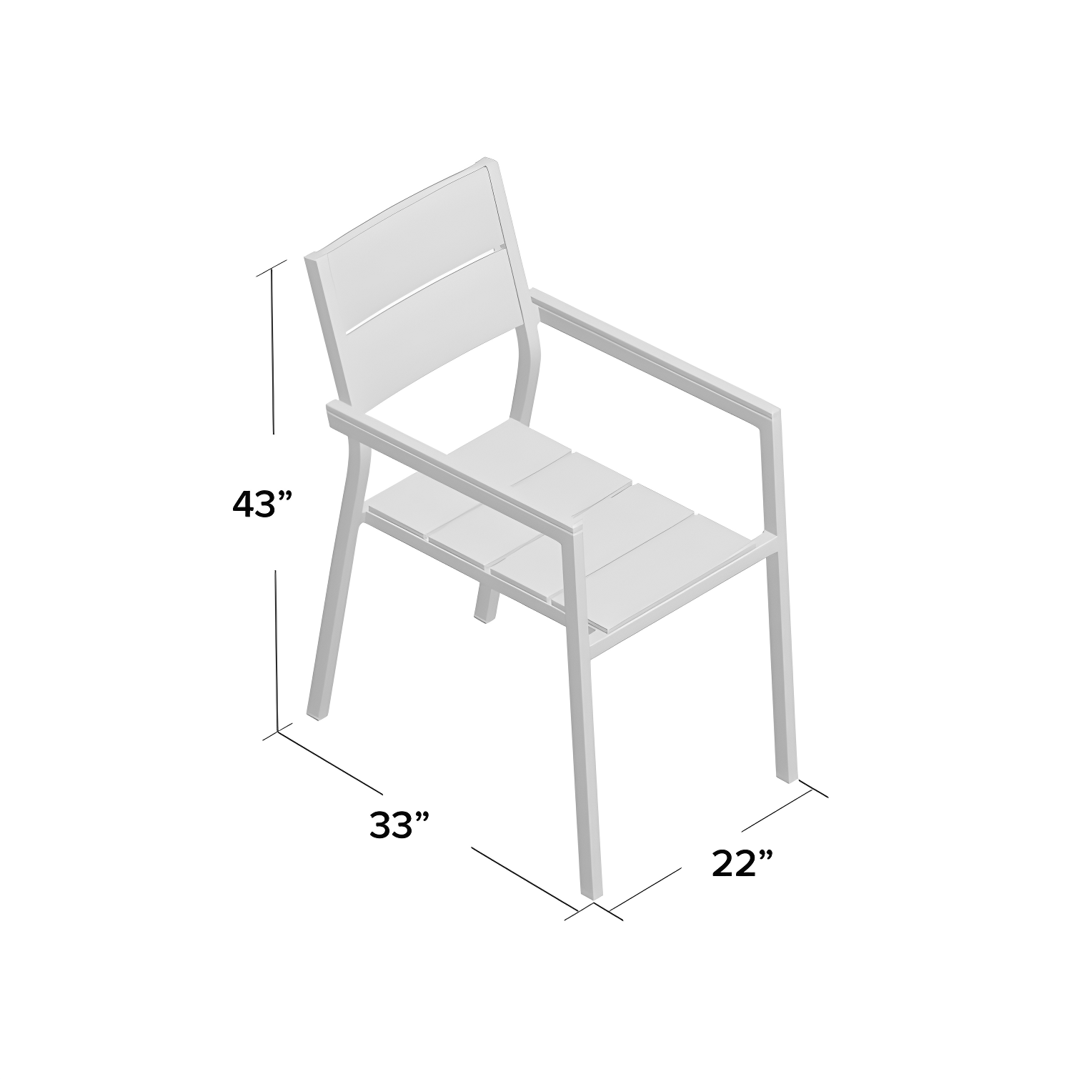 Modway Maine Aluminum Outdoor Patio Two Arm Chairs