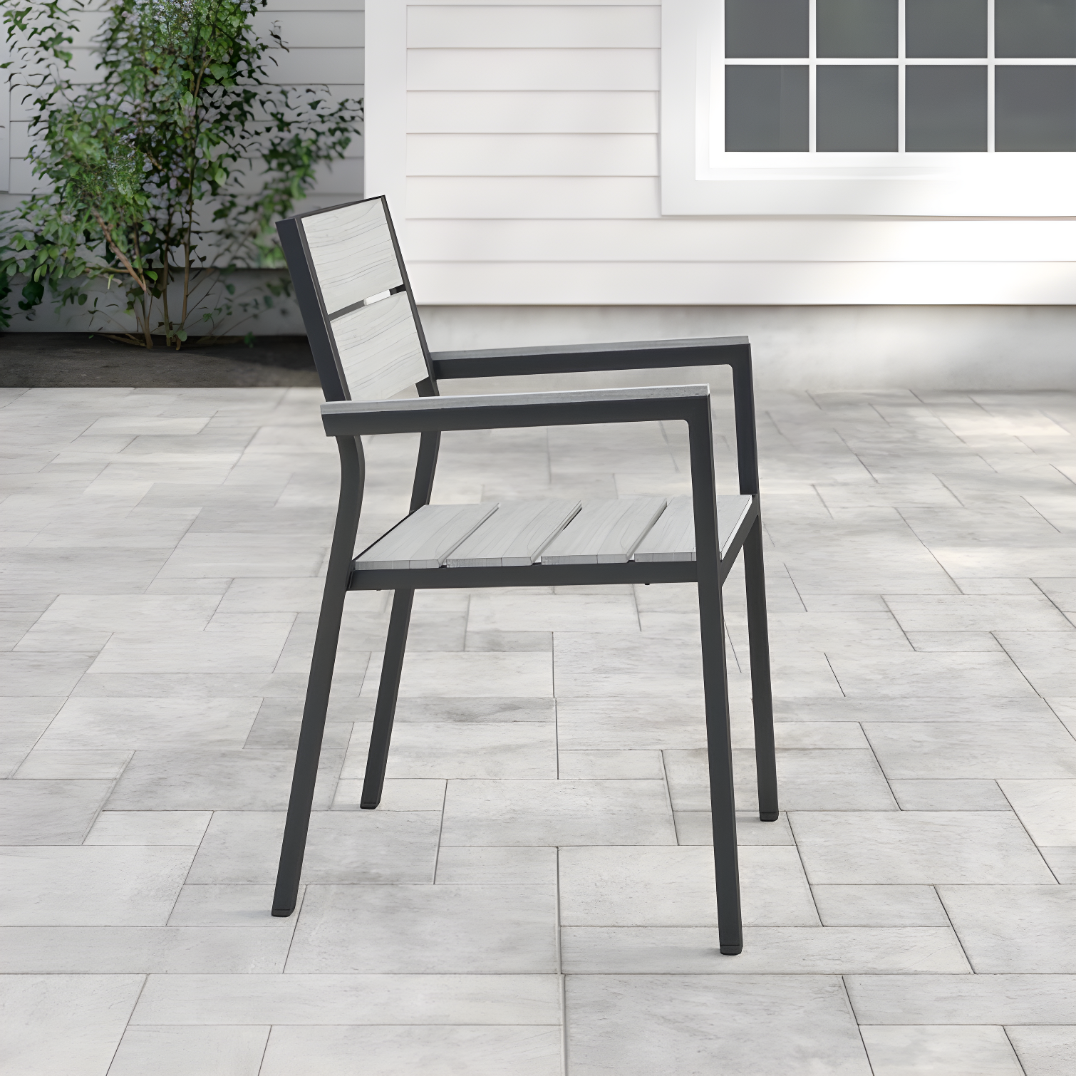 Modway Maine Aluminum Outdoor Patio Two Arm Chairs