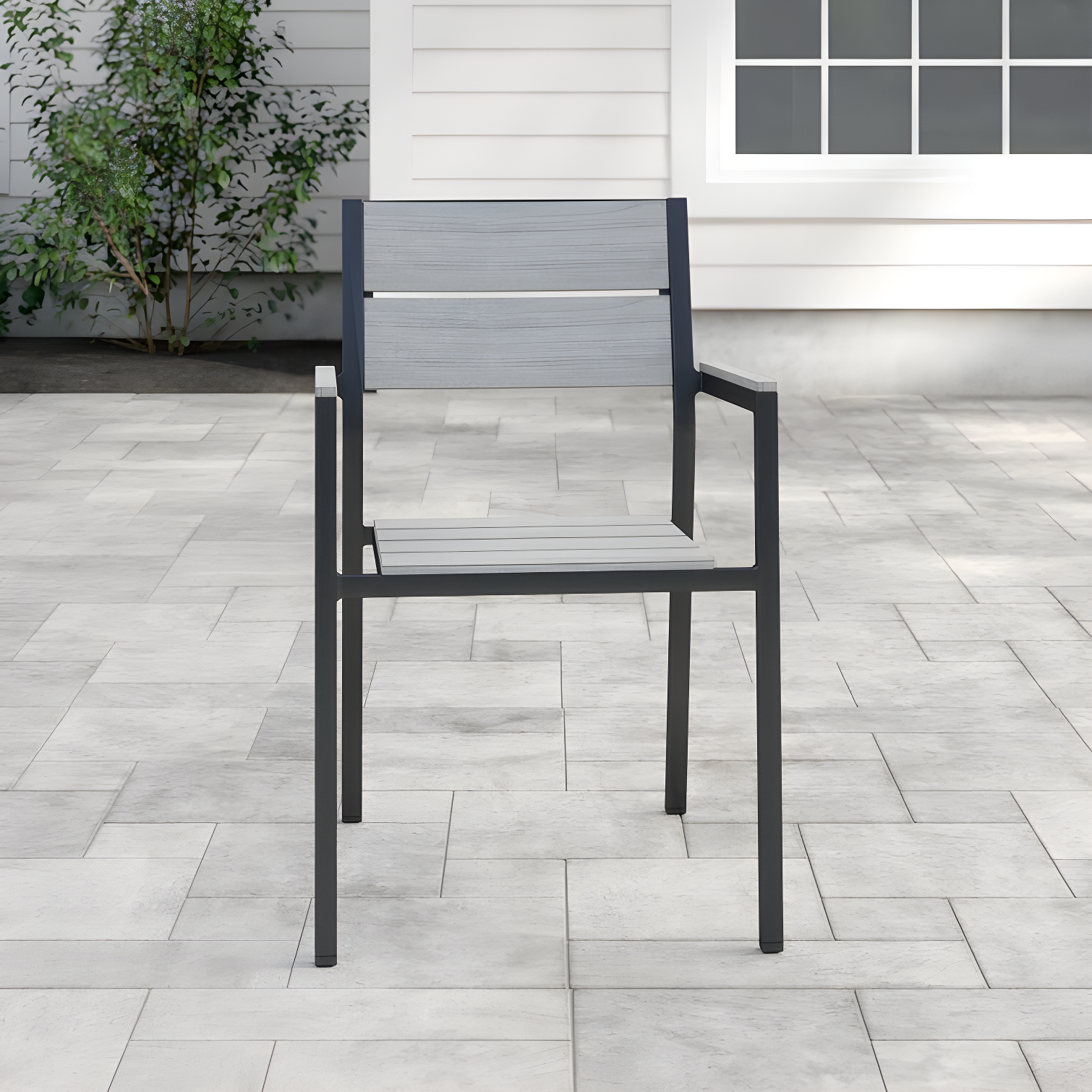 Modway Maine Aluminum Outdoor Patio Two Arm Chairs