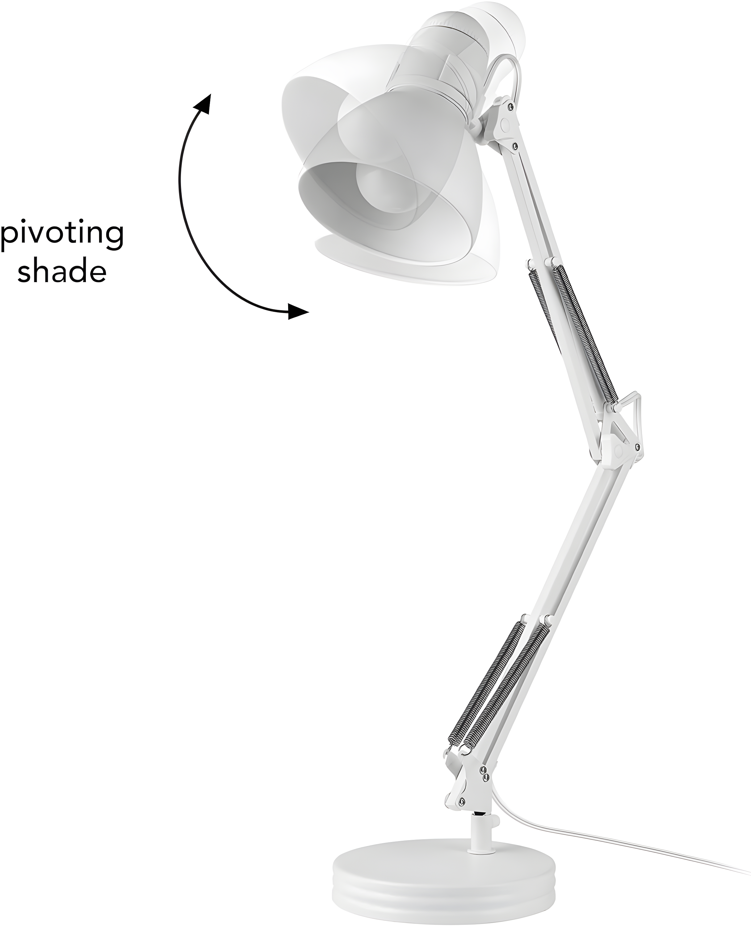 28" Architect Swing Arm Kids' Desk Lamp Matte White - Globe Electric: UL Listed, Metal Shade, 60W Max