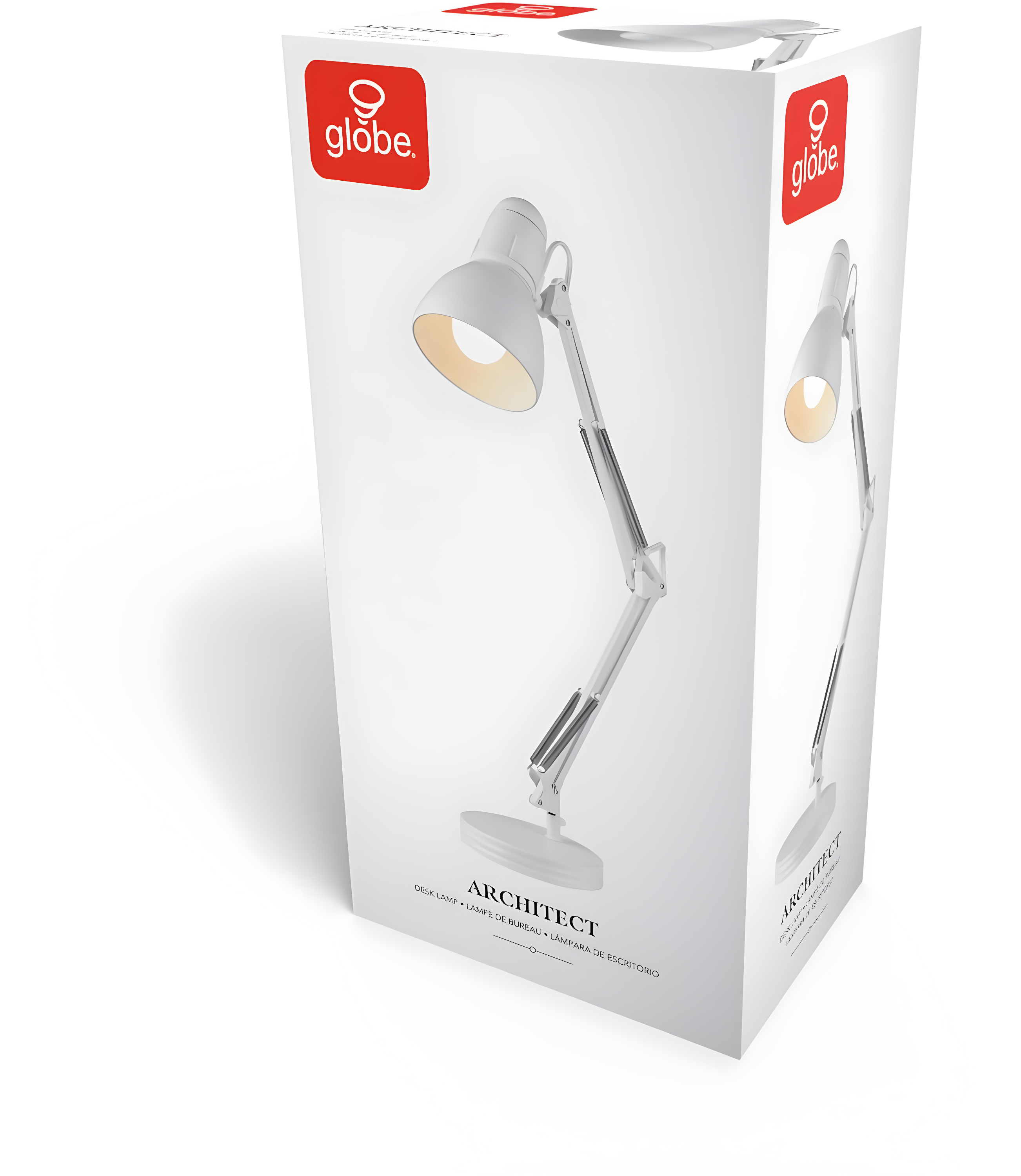 28" Architect Swing Arm Kids' Desk Lamp Matte White - Globe Electric: UL Listed, Metal Shade, 60W Max