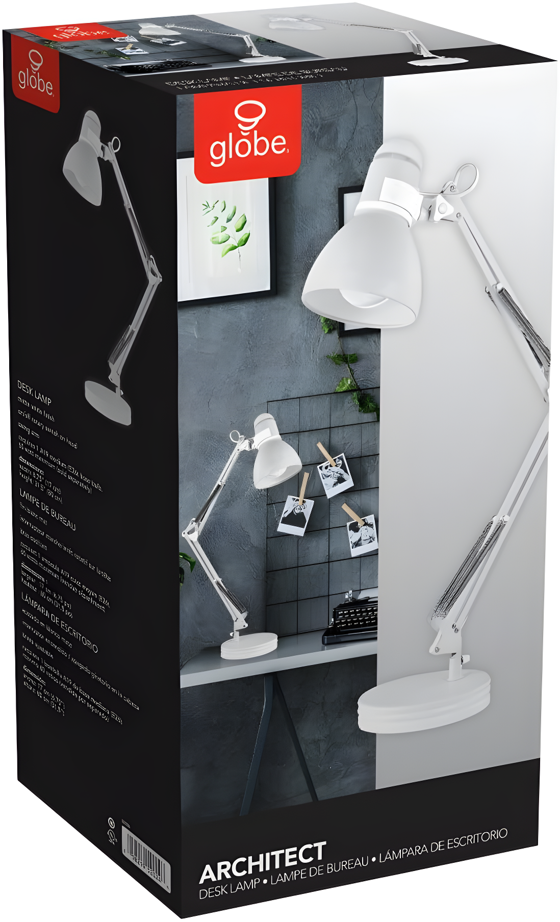 28" Architect Swing Arm Kids' Desk Lamp Matte White - Globe Electric: UL Listed, Metal Shade, 60W Max