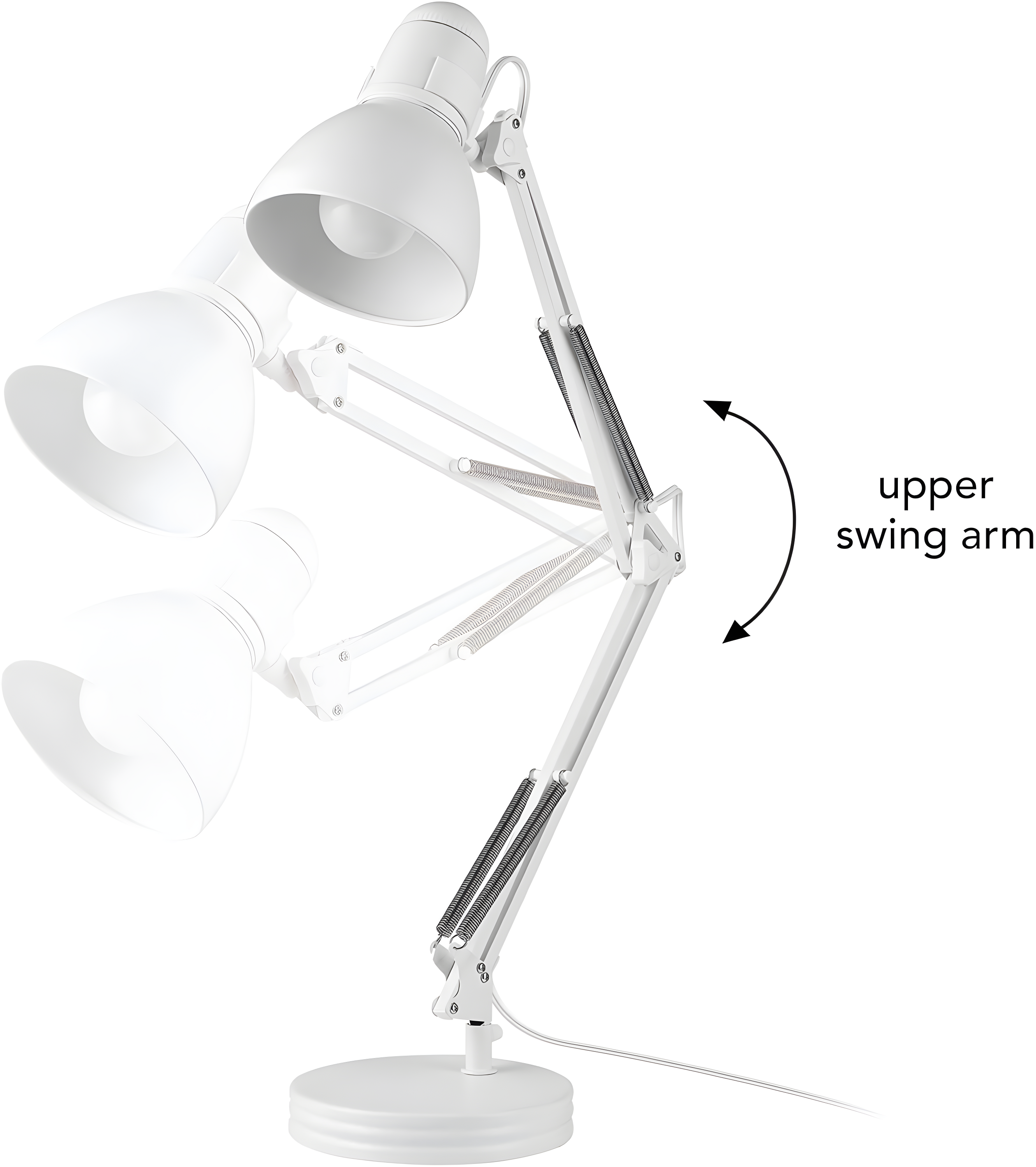28" Architect Swing Arm Kids' Desk Lamp Matte White - Globe Electric: UL Listed, Metal Shade, 60W Max
