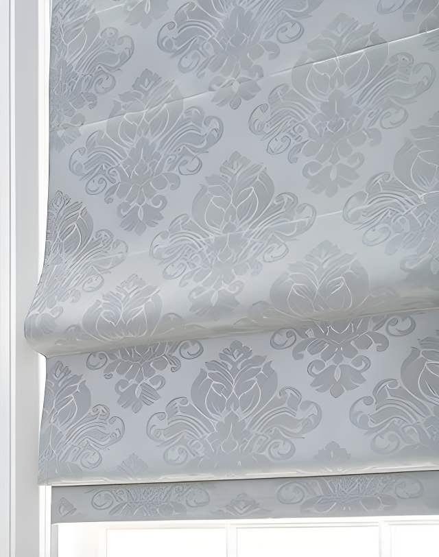 CHF Industries Damask Room Darkening Roman Shade 30 - 39 Inches Silver 34" w x 64" l