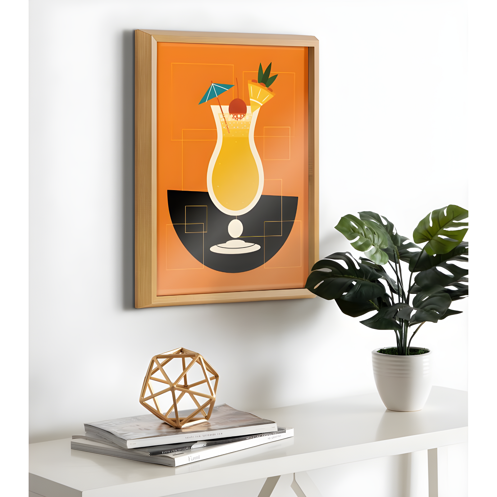 Kate and Laurel Blake " Bright Colorful Bar Drink " Painting Print