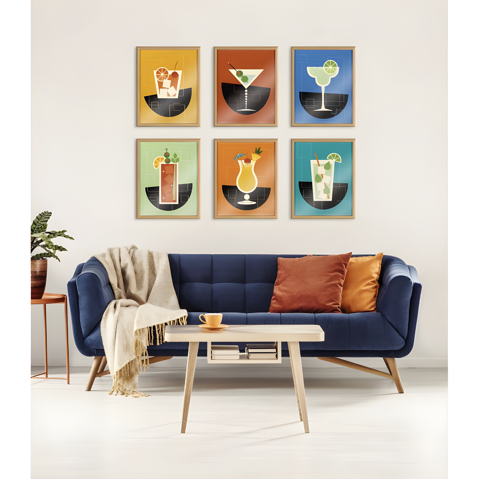 Kate and Laurel Blake " Bright Colorful Bar Drink " Painting Print