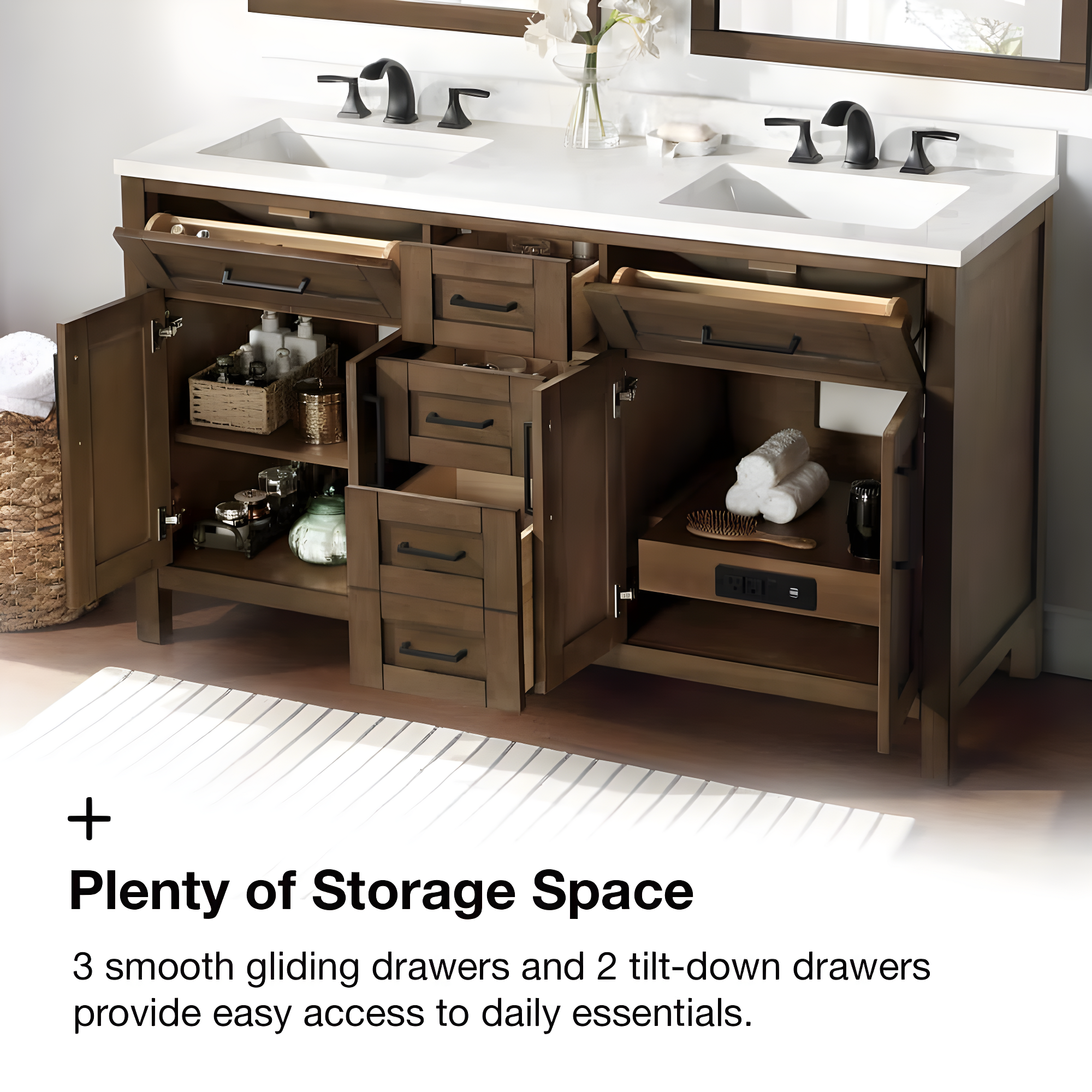 OVE Decors Tahoe 60" Double Bathroom Vanity