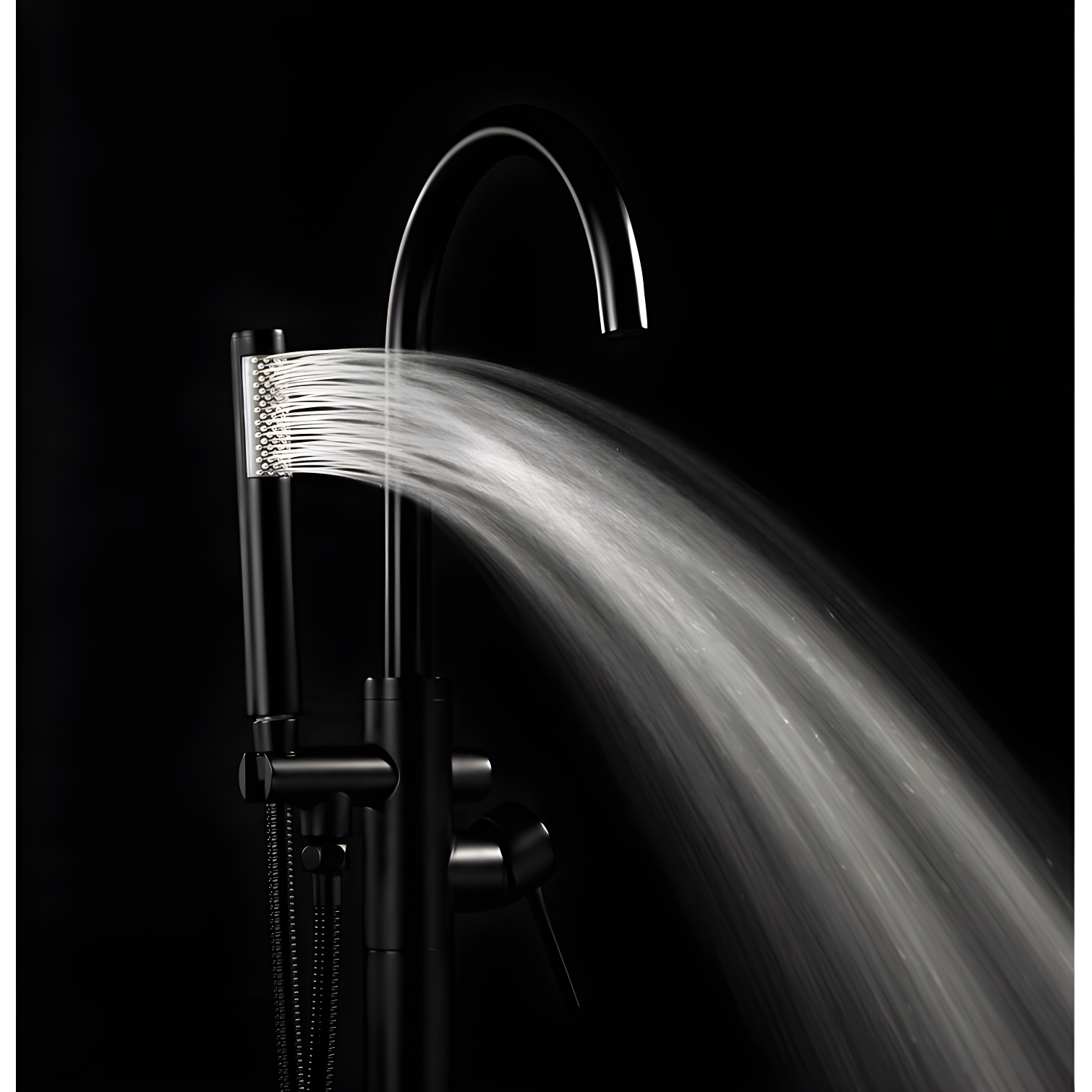 Double Handle Floor Mounted Freestanding Tub Filler