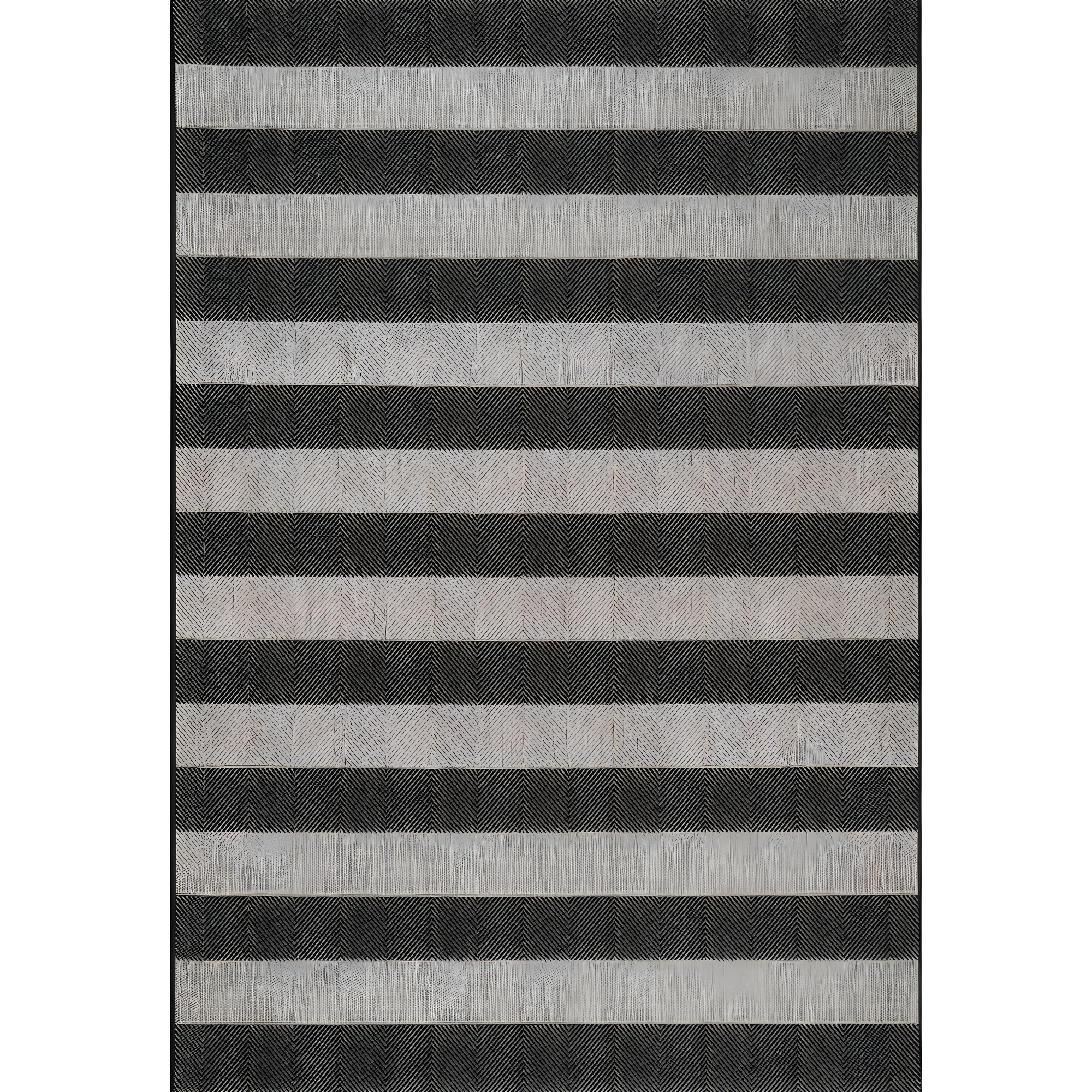 Nuloom Alexis Striped 4x6 Indoor/Outdoor Area Rug for Living Room Patio Deck Front Porch Kitchen, Black/Light Grey