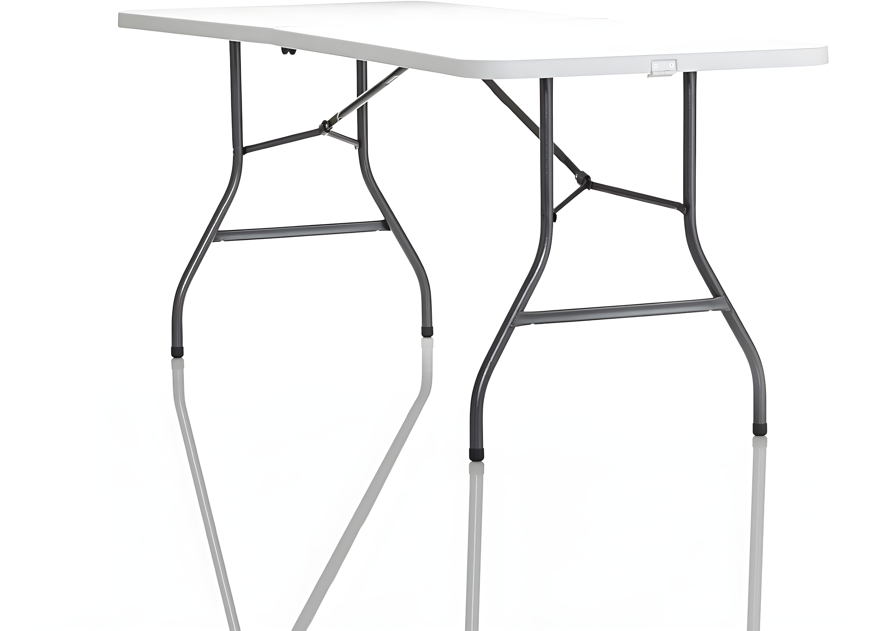 COSCO 6' Fold-in-Half Banquet Table with Handle and Locking Latch, White