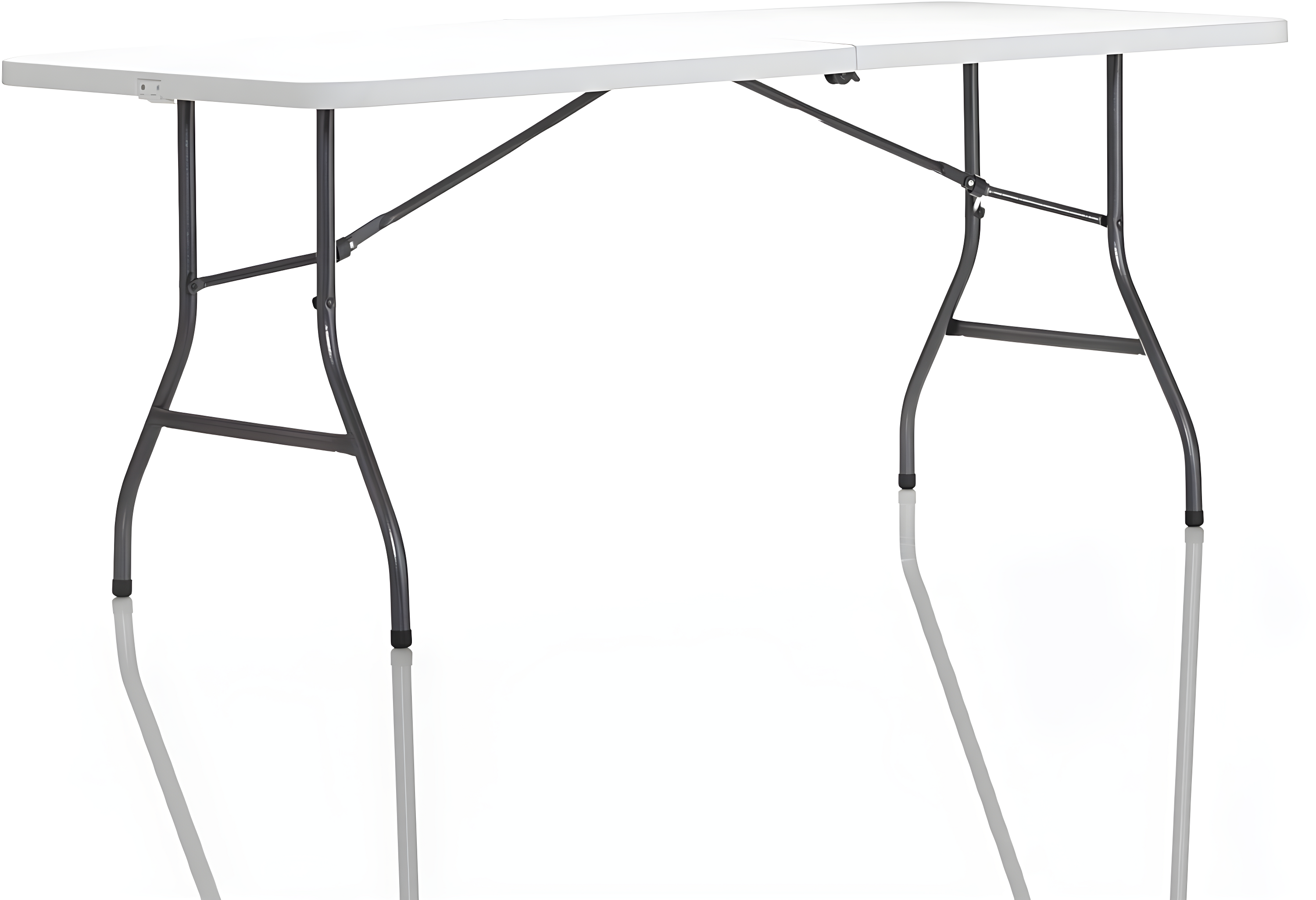 COSCO 6' Fold-in-Half Banquet Table with Handle and Locking Latch, White