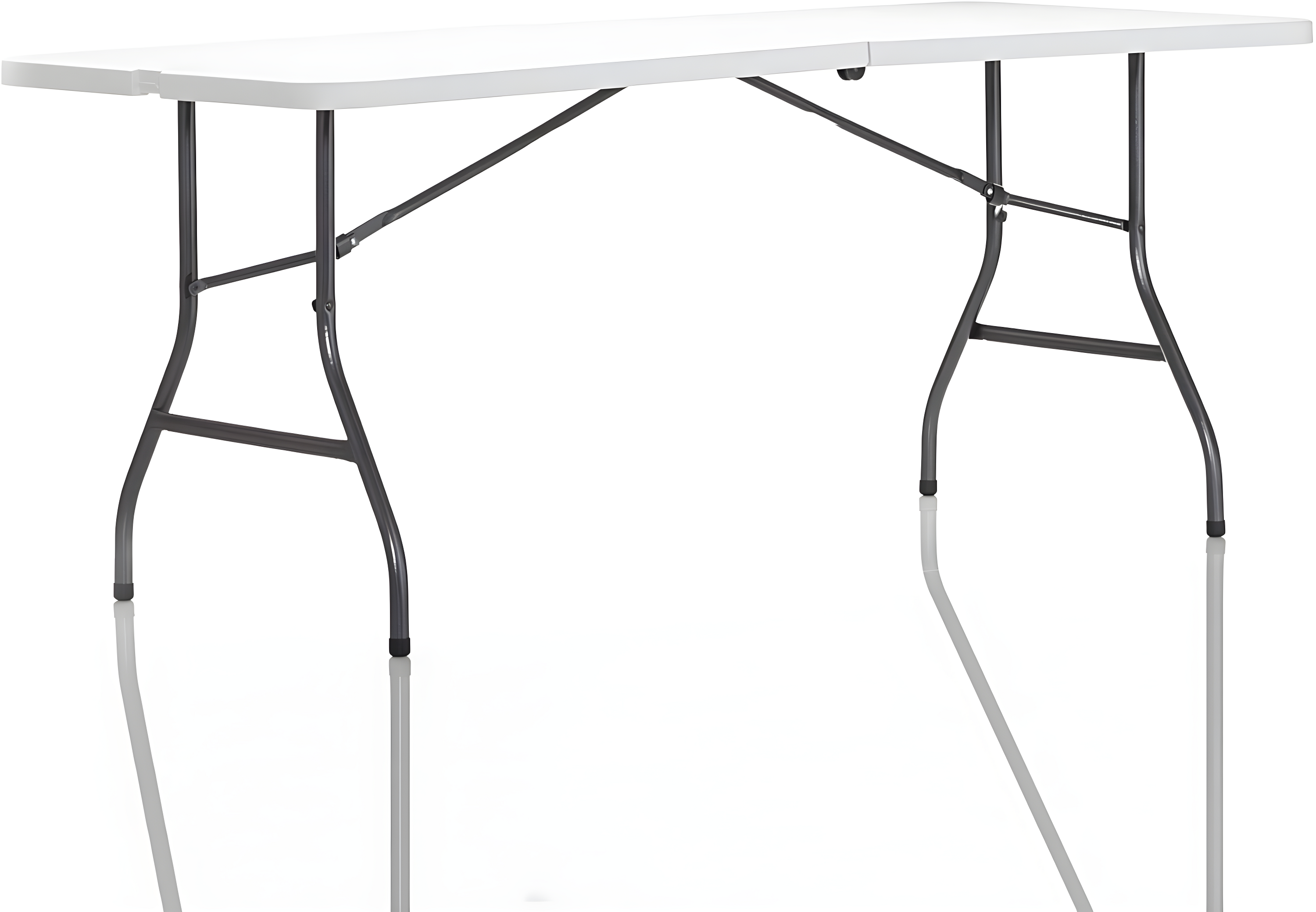 COSCO 6' Fold-in-Half Banquet Table with Handle and Locking Latch, White