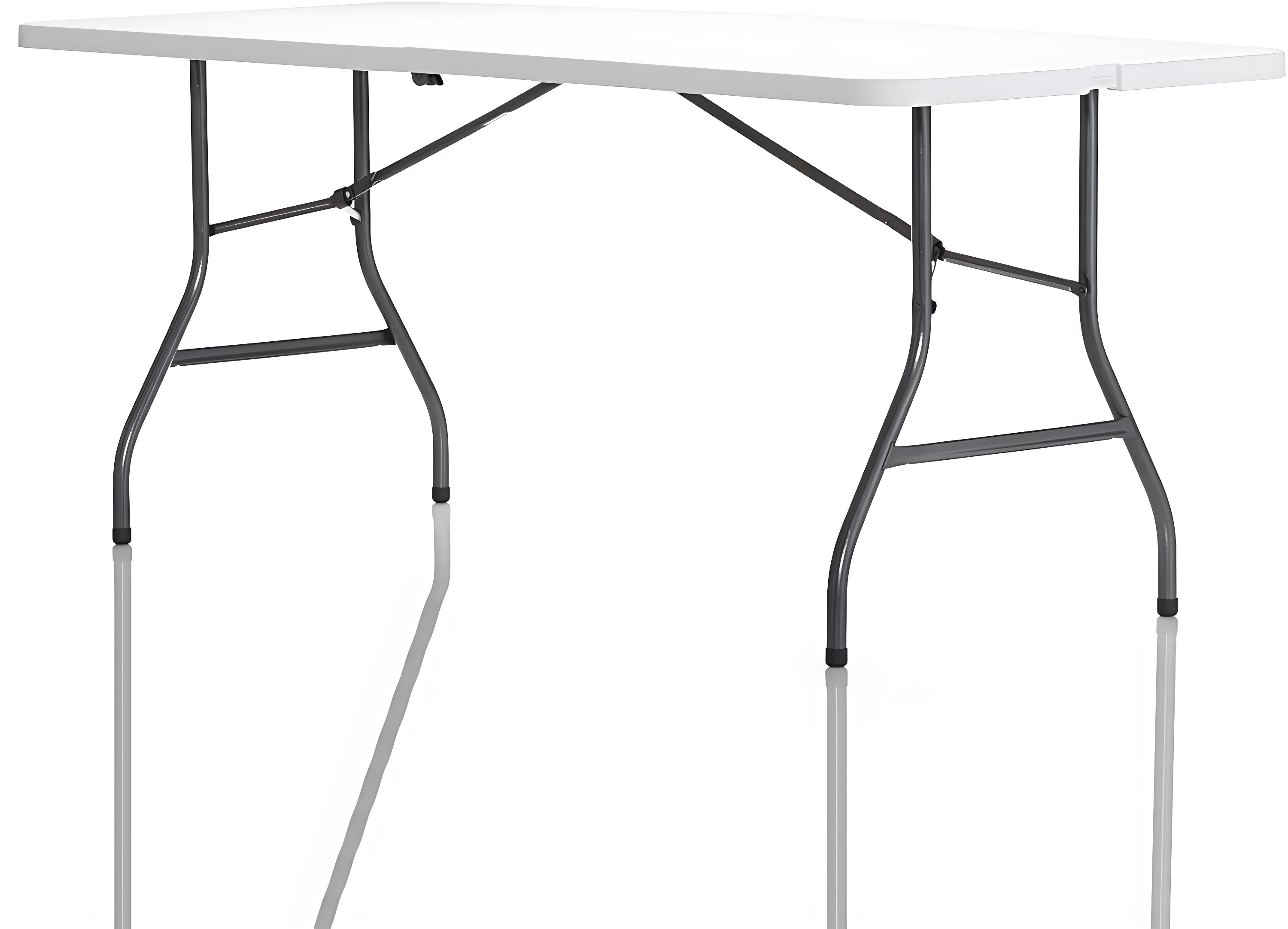 COSCO 6' Fold-in-Half Banquet Table with Handle and Locking Latch, White