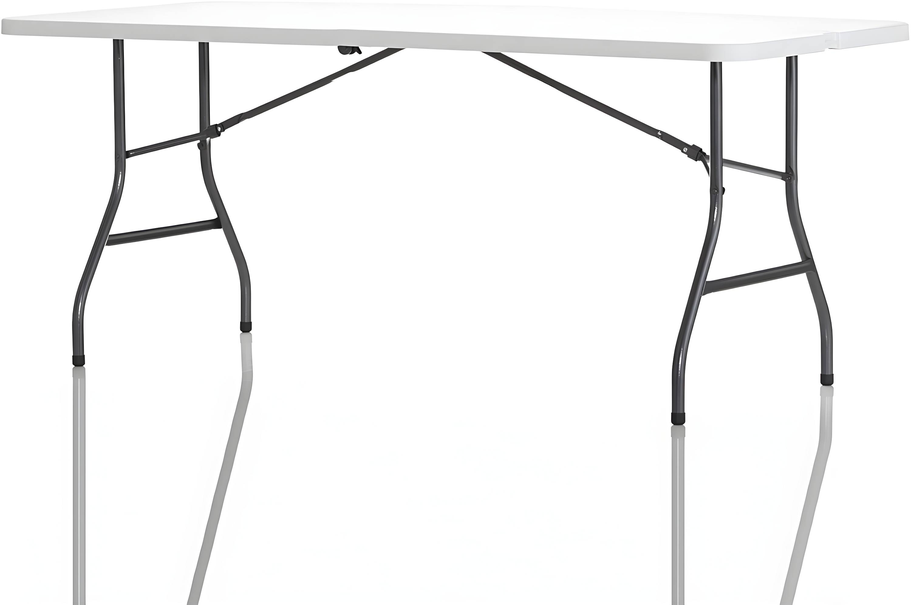 COSCO 6' Fold-in-Half Banquet Table with Handle and Locking Latch, White