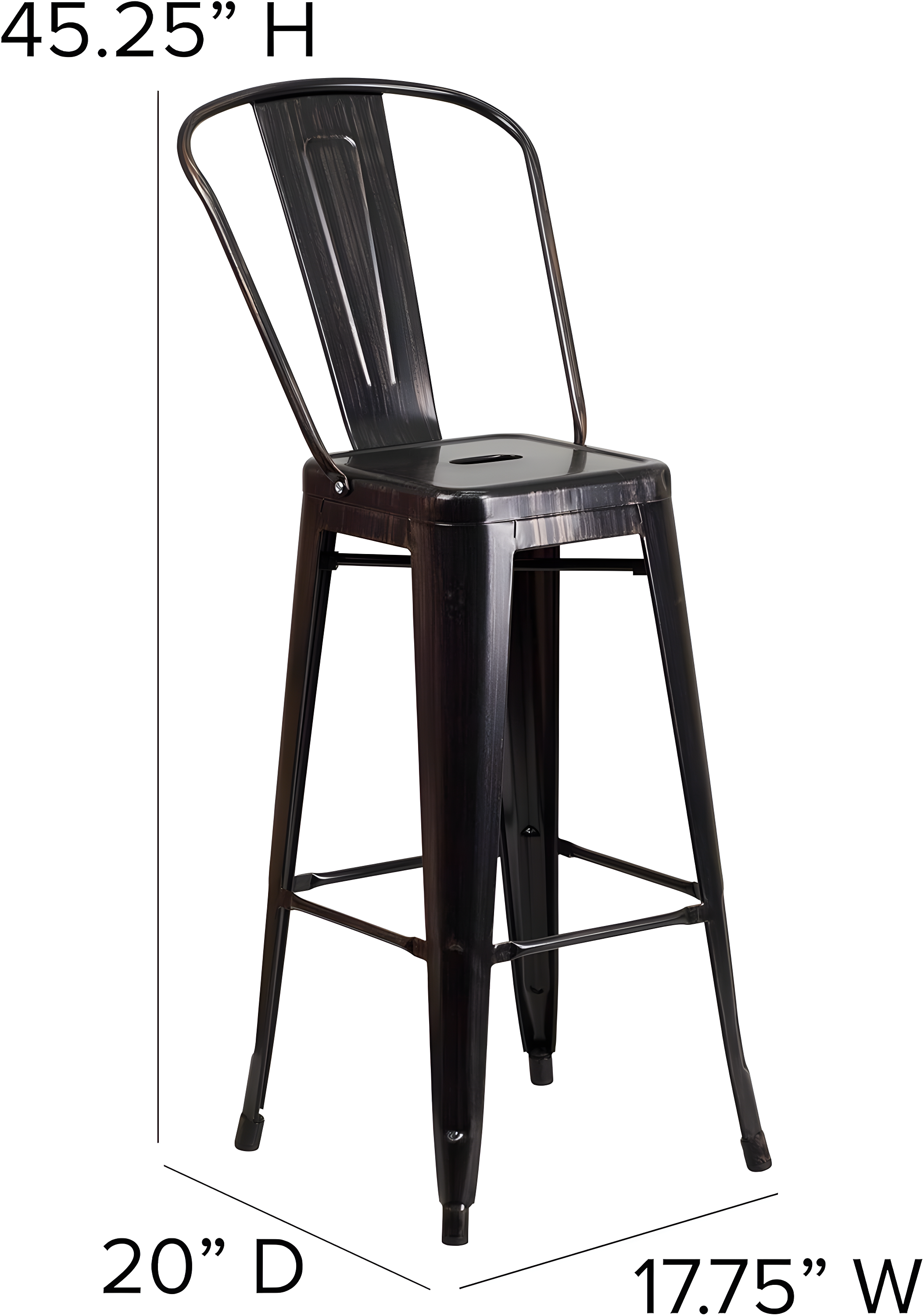 Flash Furniture Metal Outdoor Stool