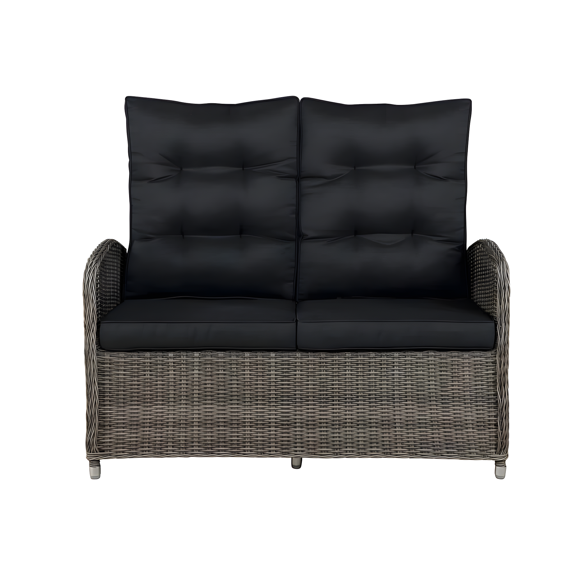Monaco Outdoor 2 Seat Reclining Bench - Gray - Alaterre Furniture