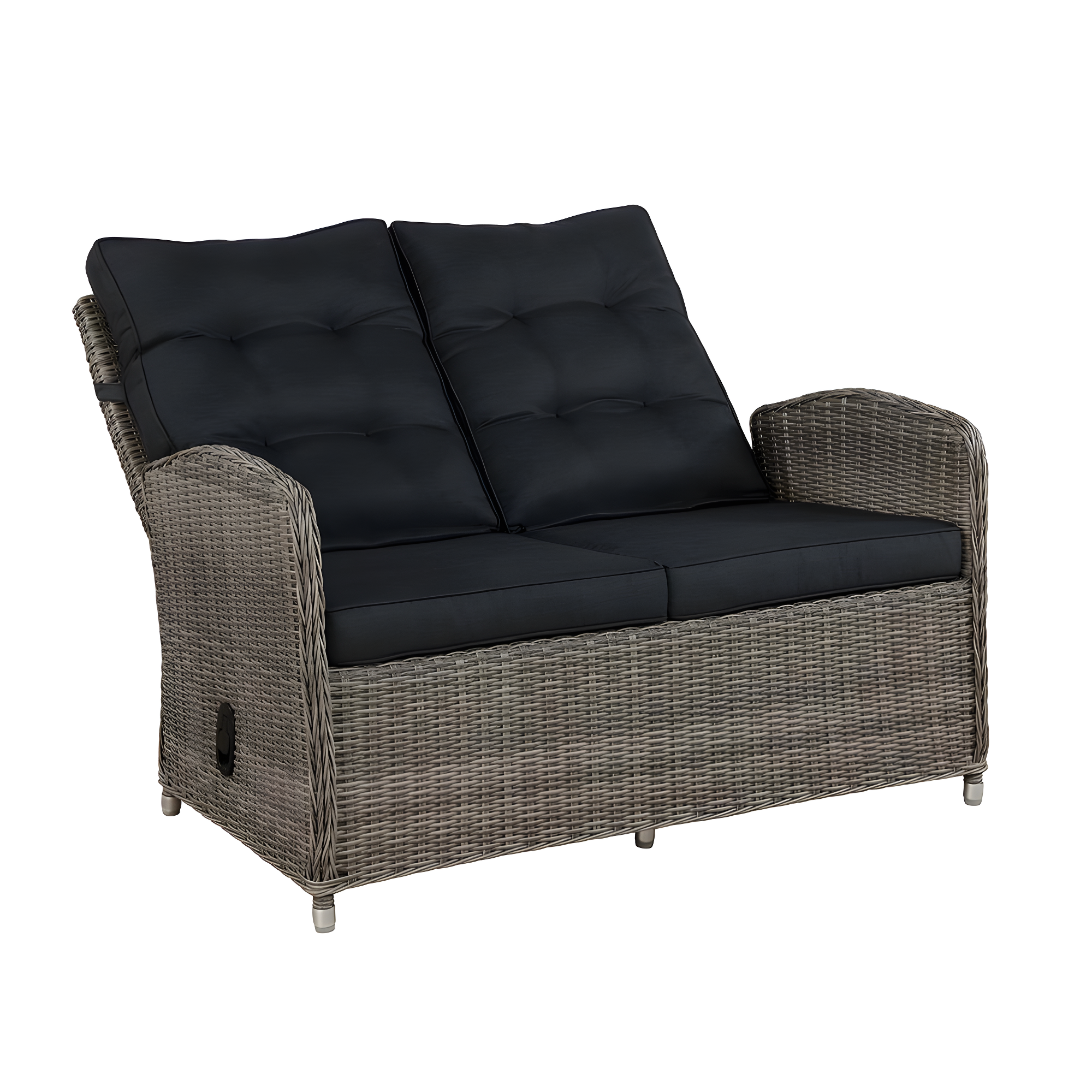 Monaco Outdoor 2 Seat Reclining Bench - Gray - Alaterre Furniture