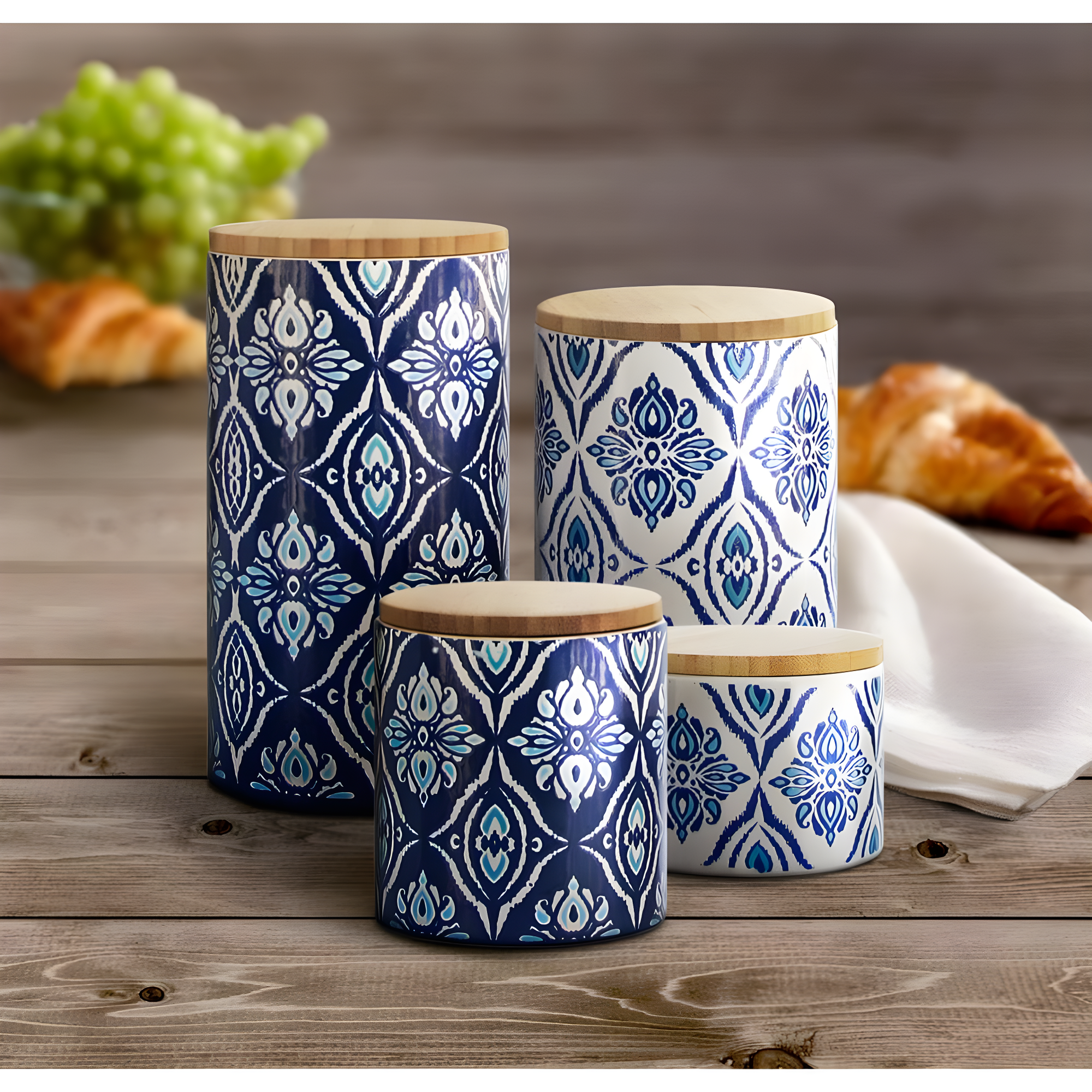 Design Guild Pirouette Ceramic / Porcelain Canister - Set of 4