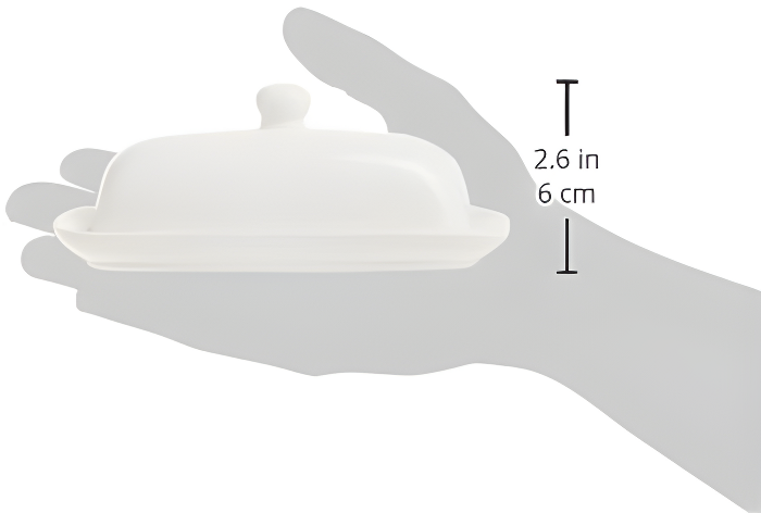 Norpro 8370 Porcelain Butter Dish with Lid