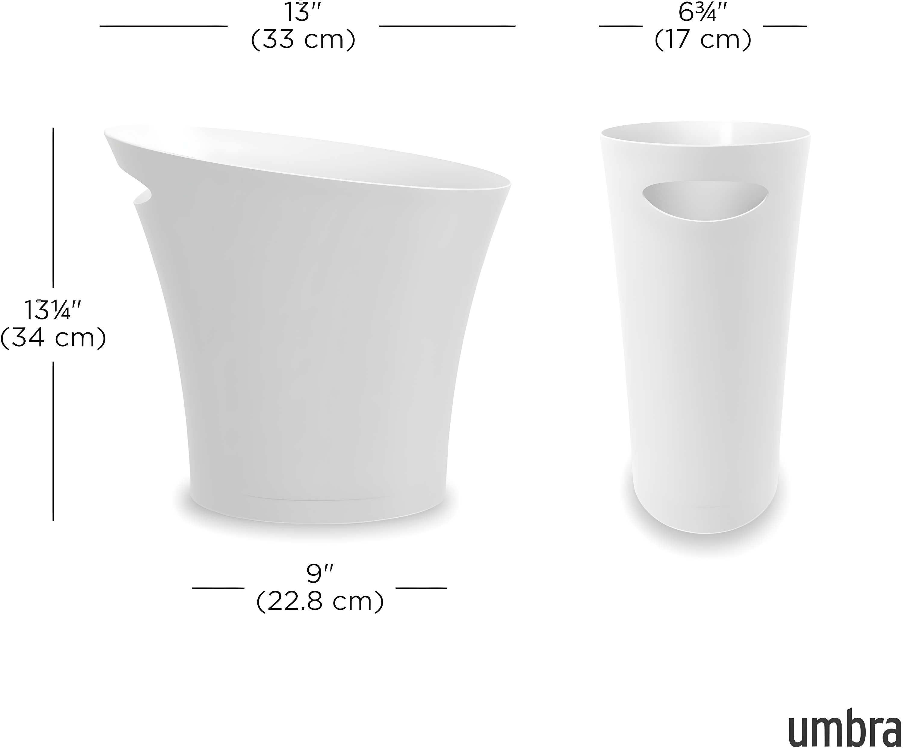 Umbra Skinny Plastic Open Waste Basket - 2 Gallons