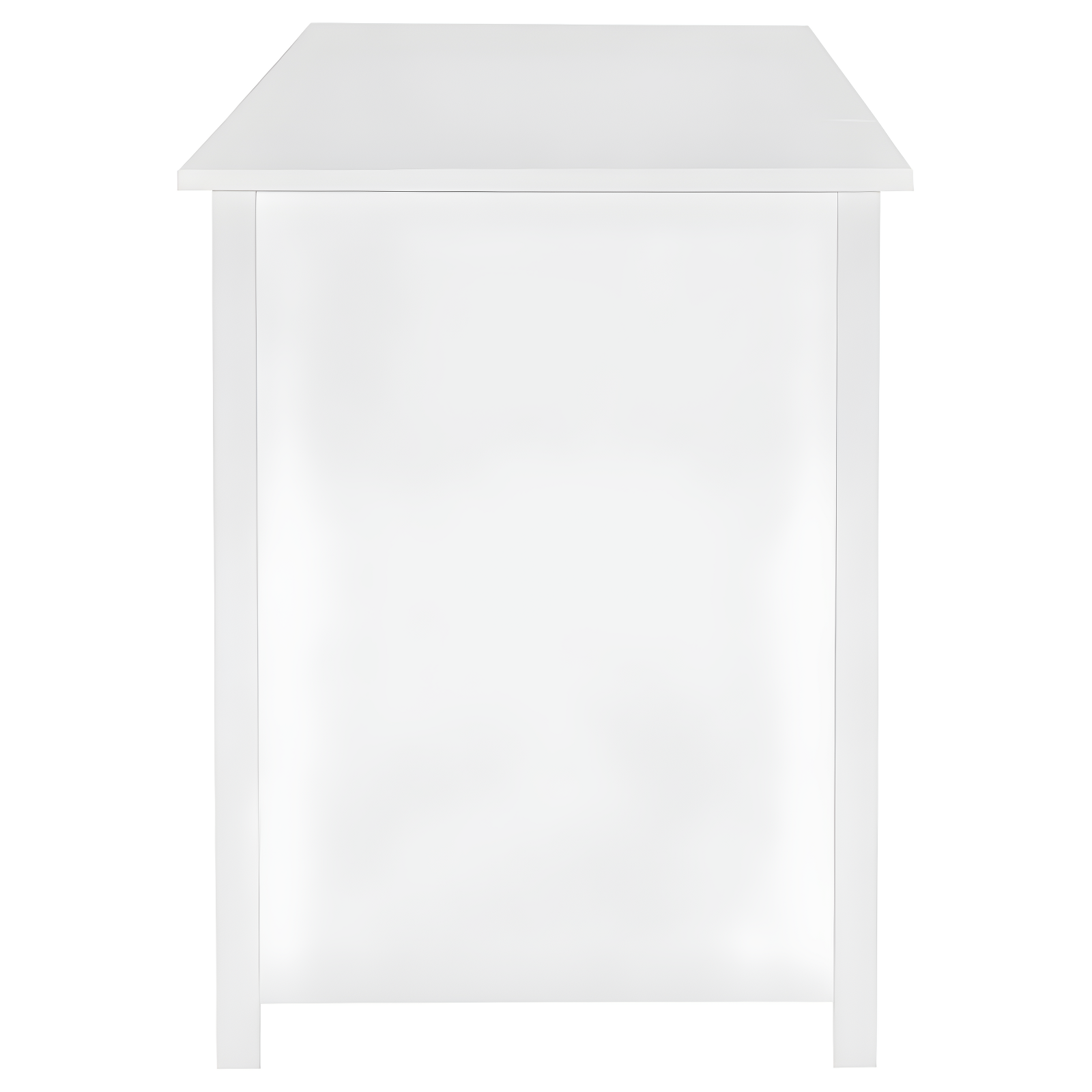 Dylan 4 Drawer Standing Office Desk with Cabinet White High Gloss - Coaster: Lift Top, Ergonomic Design, Brushed Zinc Handles