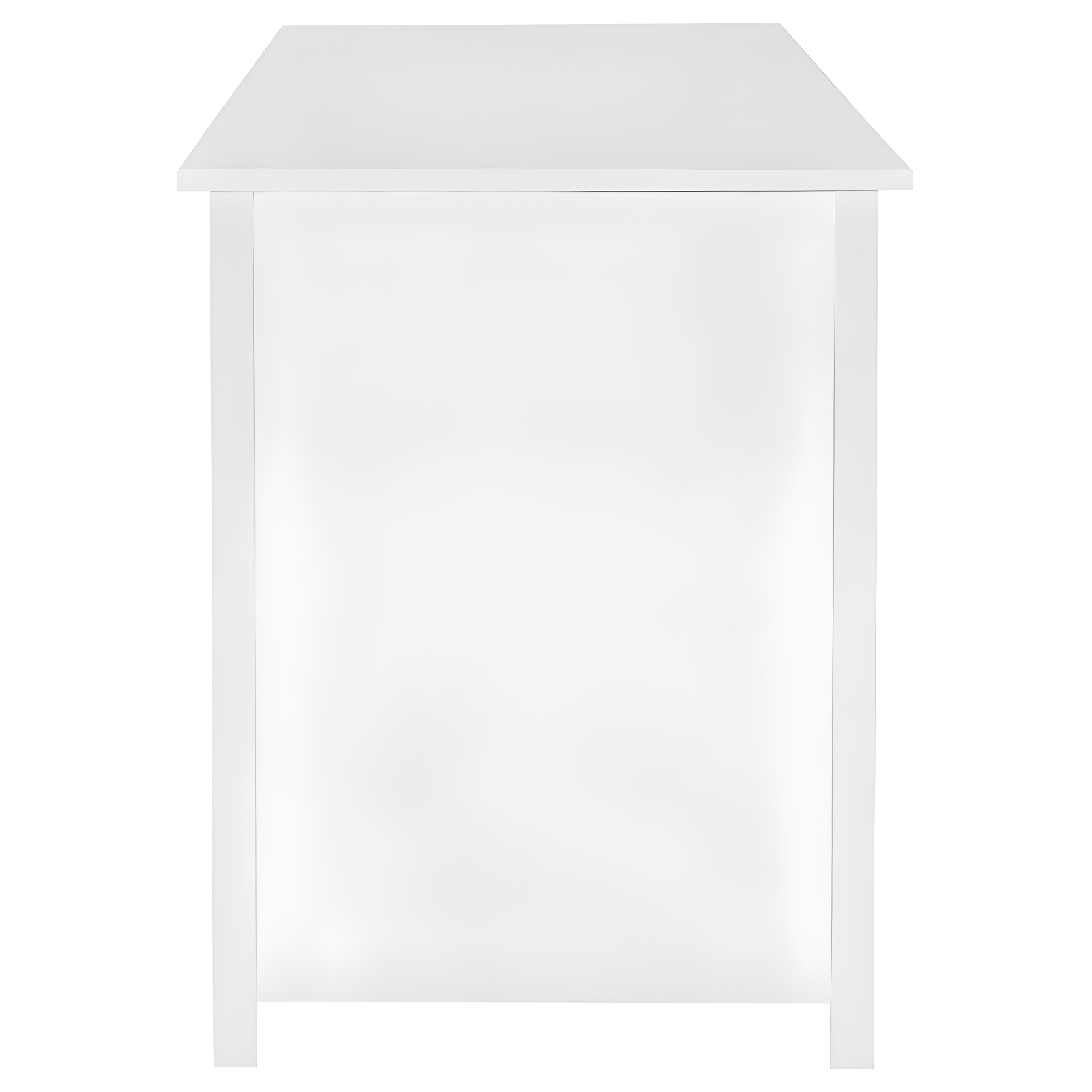 Dylan 4 Drawer Standing Office Desk with Cabinet White High Gloss - Coaster: Lift Top, Ergonomic Design, Brushed Zinc Handles