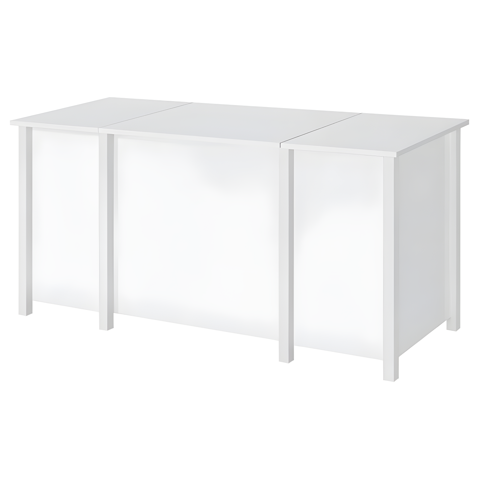 Dylan 4 Drawer Standing Office Desk with Cabinet White High Gloss - Coaster: Lift Top, Ergonomic Design, Brushed Zinc Handles