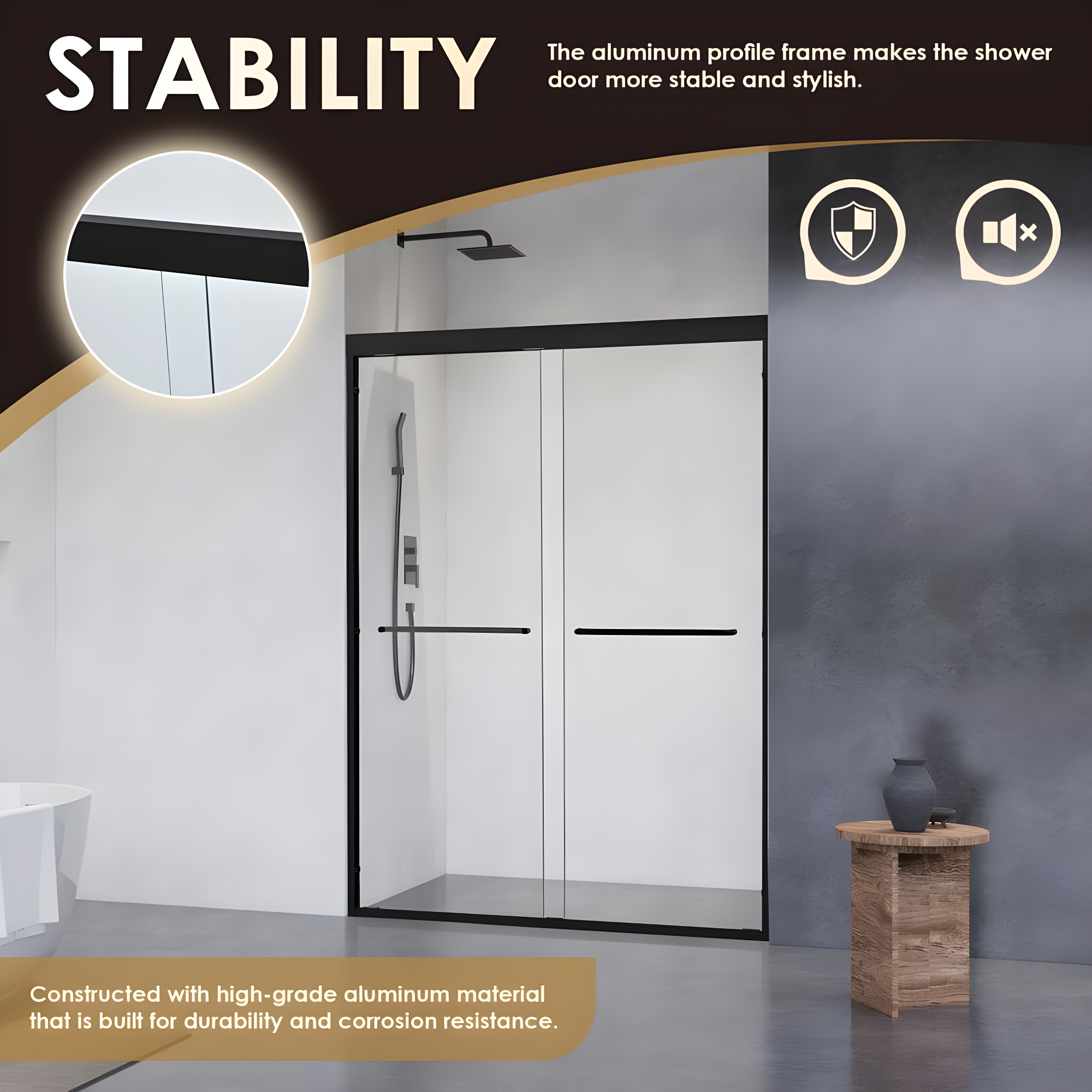 Ennis 48" W x 76" H By Pass Framed Shower Door with Clear Glass