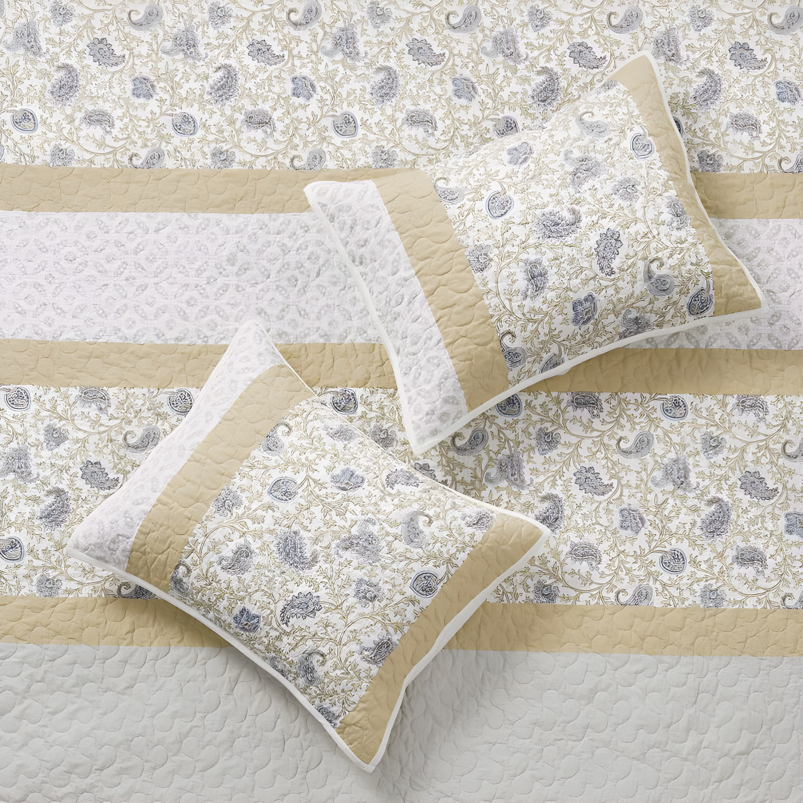 Madison Park Dawn 6 Piece Cotton Percale Quilt Set with Throw Pillows