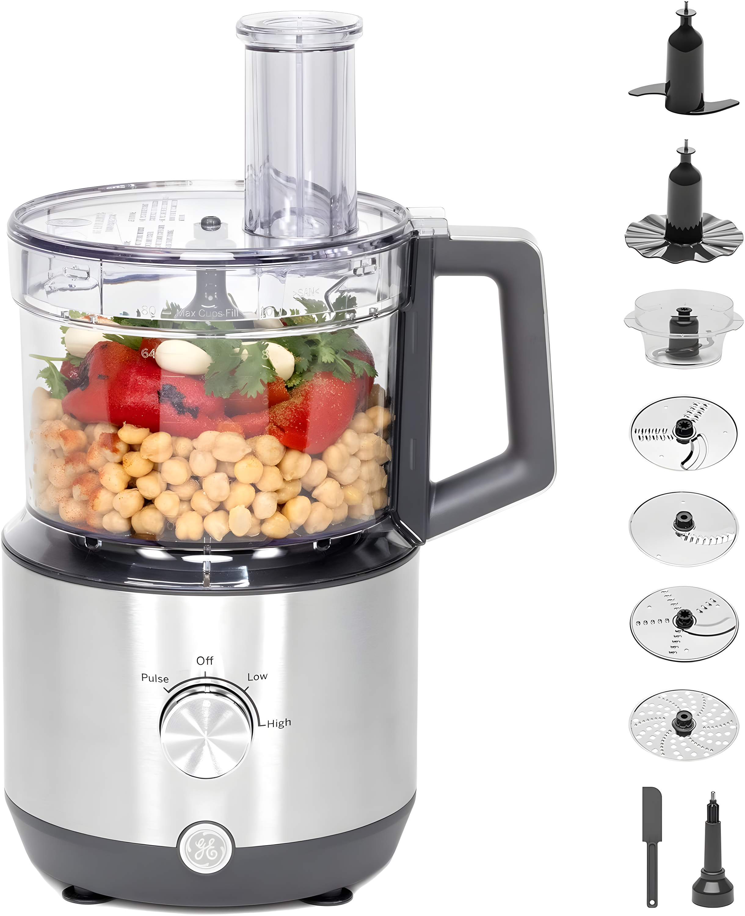 GE Appliances 12-Cup Food Processor with Accessories