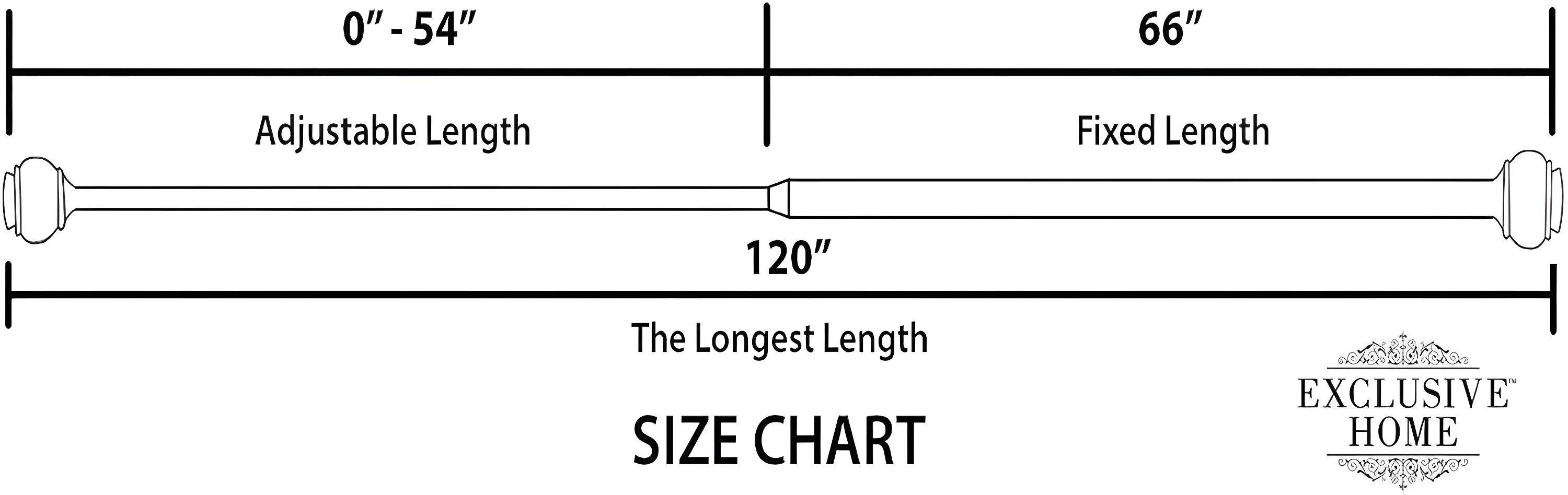 Exclusive Home 66"-120" White Mosaic Curtain Rod - Matte Silver: Adjustable Iron Rod, Ball Finial, 25lb Capacity