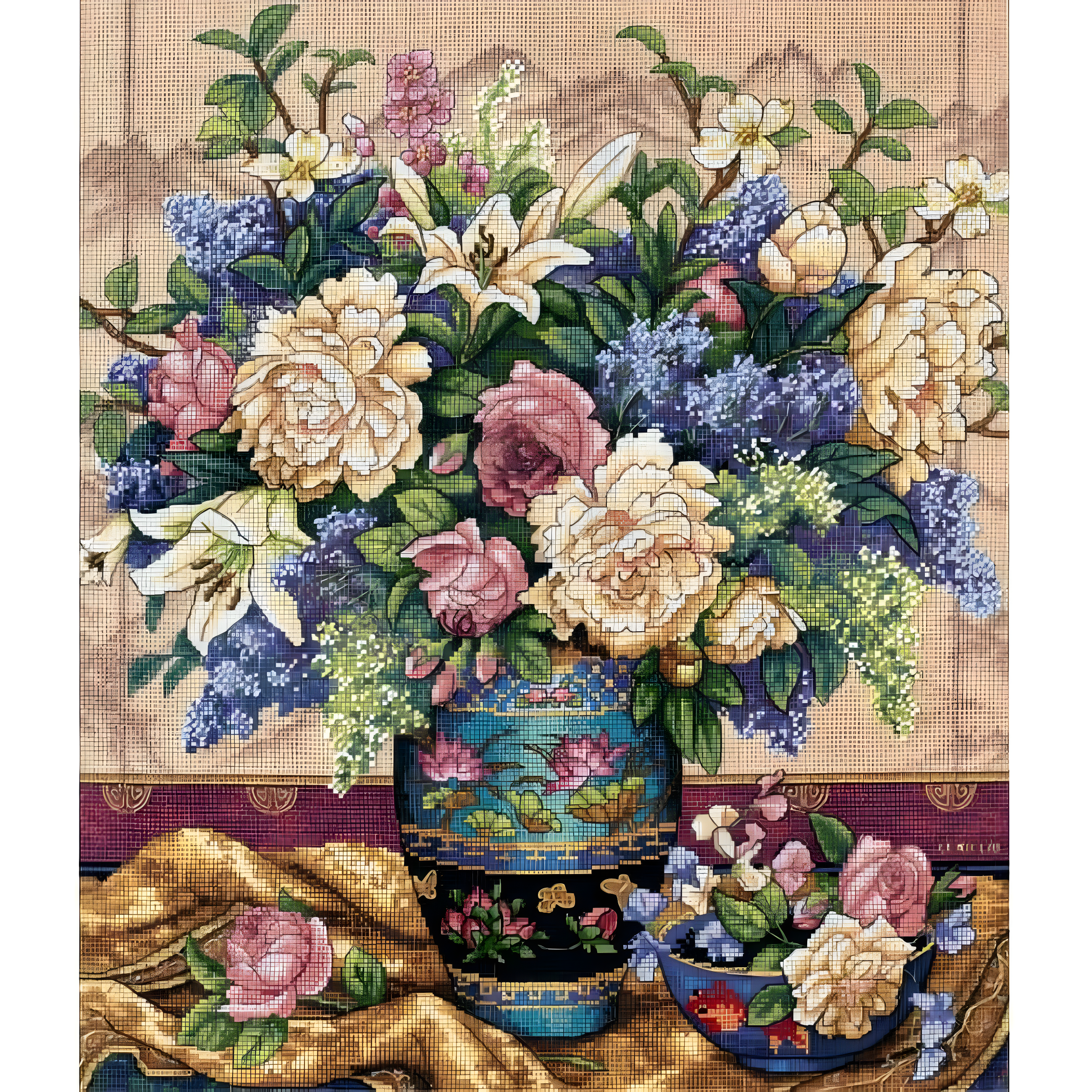 Dimensions Gold Collection Counted Cross Stitch Kit 12"X14"-Oriental Splendor (18 Count)