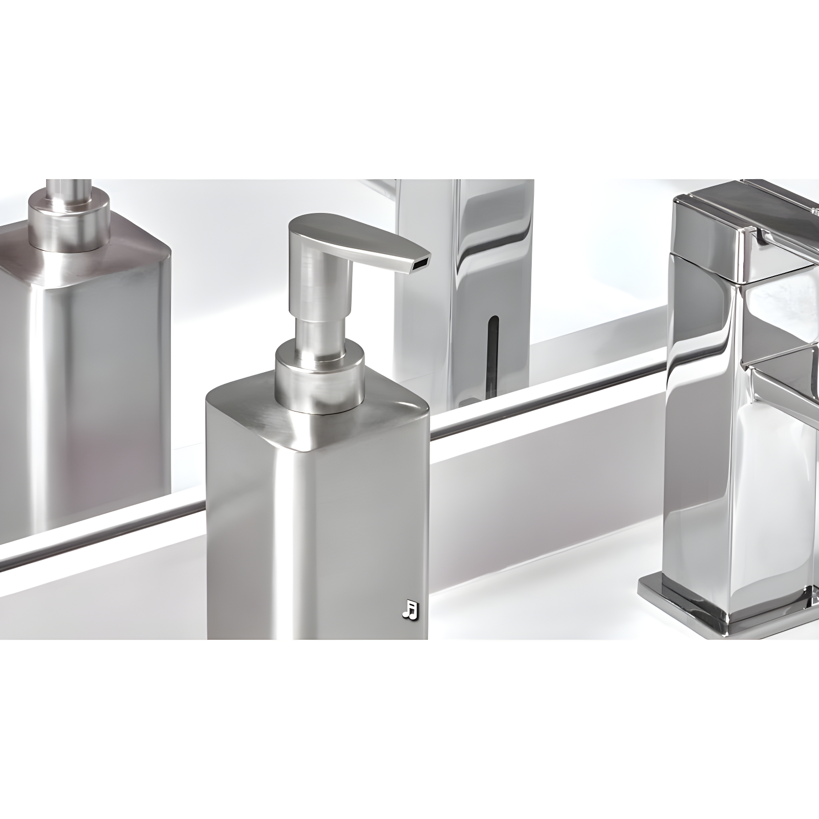 iDesign iDesign York Ceramic and Metal Toilet Bowl Brush Set, Classic Design Slim Compact Bowl Brush and Holder, 4.25" x 4.25" x 17.5", White and Chrome