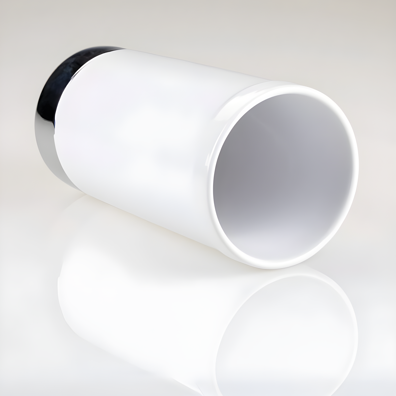 iDesign iDesign York Ceramic and Metal Toilet Bowl Brush Set, Classic Design Slim Compact Bowl Brush and Holder, 4.25" x 4.25" x 17.5", White and Chrome