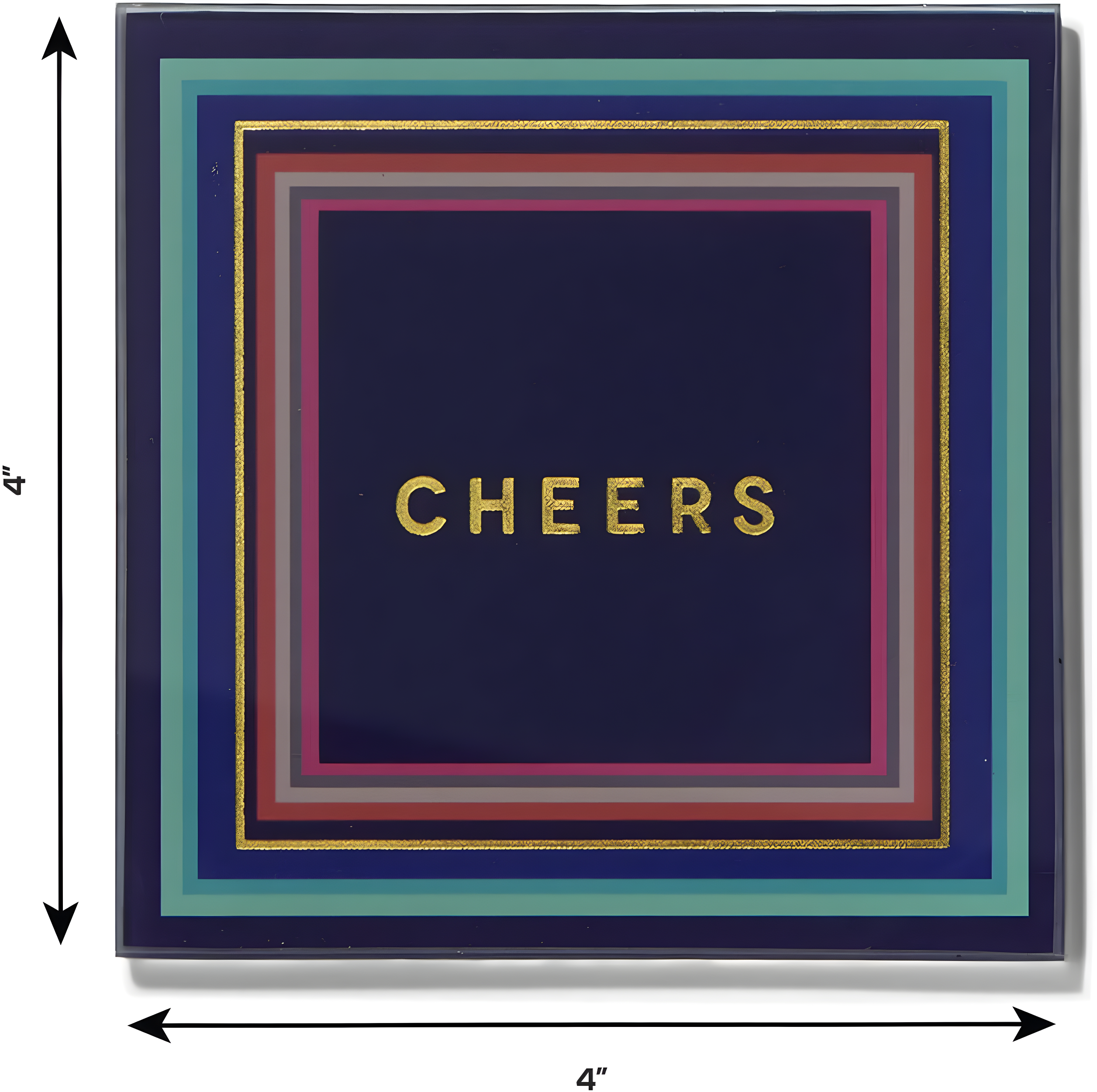 Glass Square 4 Piece Coaster Set