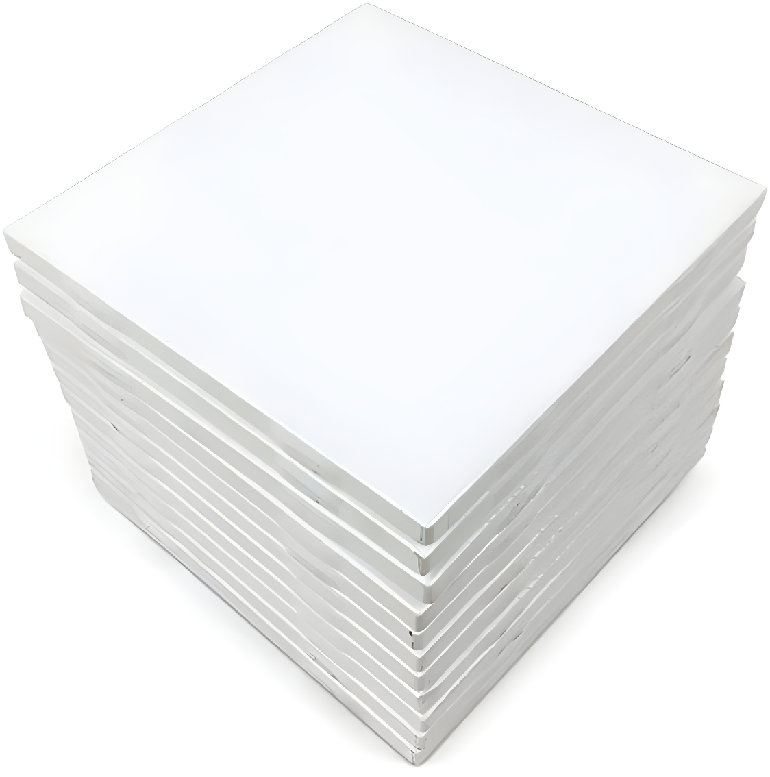Set of 12 Glossy White Ceramic Tiles for Arts & Crafts by Squarefeet Depot Genuine Made in USA (4.25"x4.25")