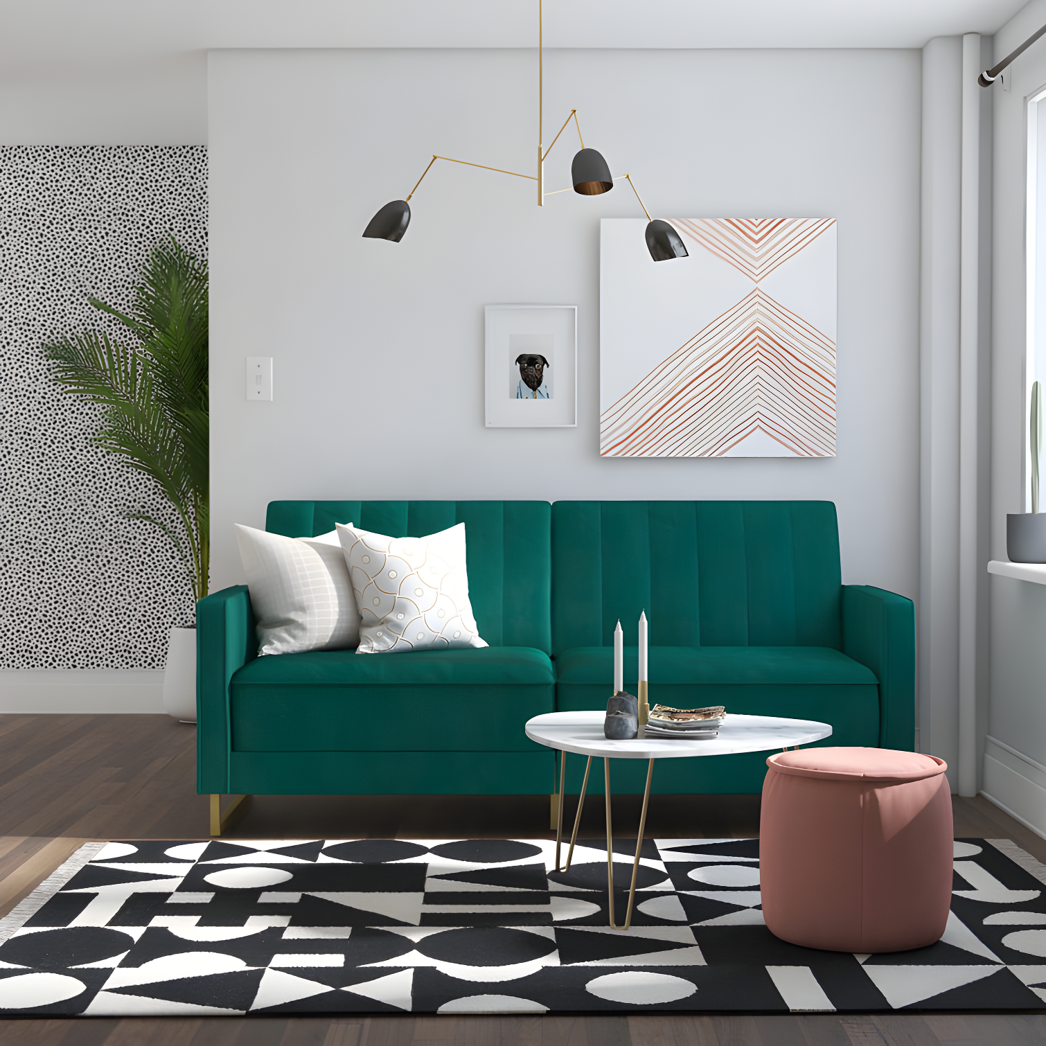 Skylar Full / Double 77'' Velvet Tufted Convertible Sofa