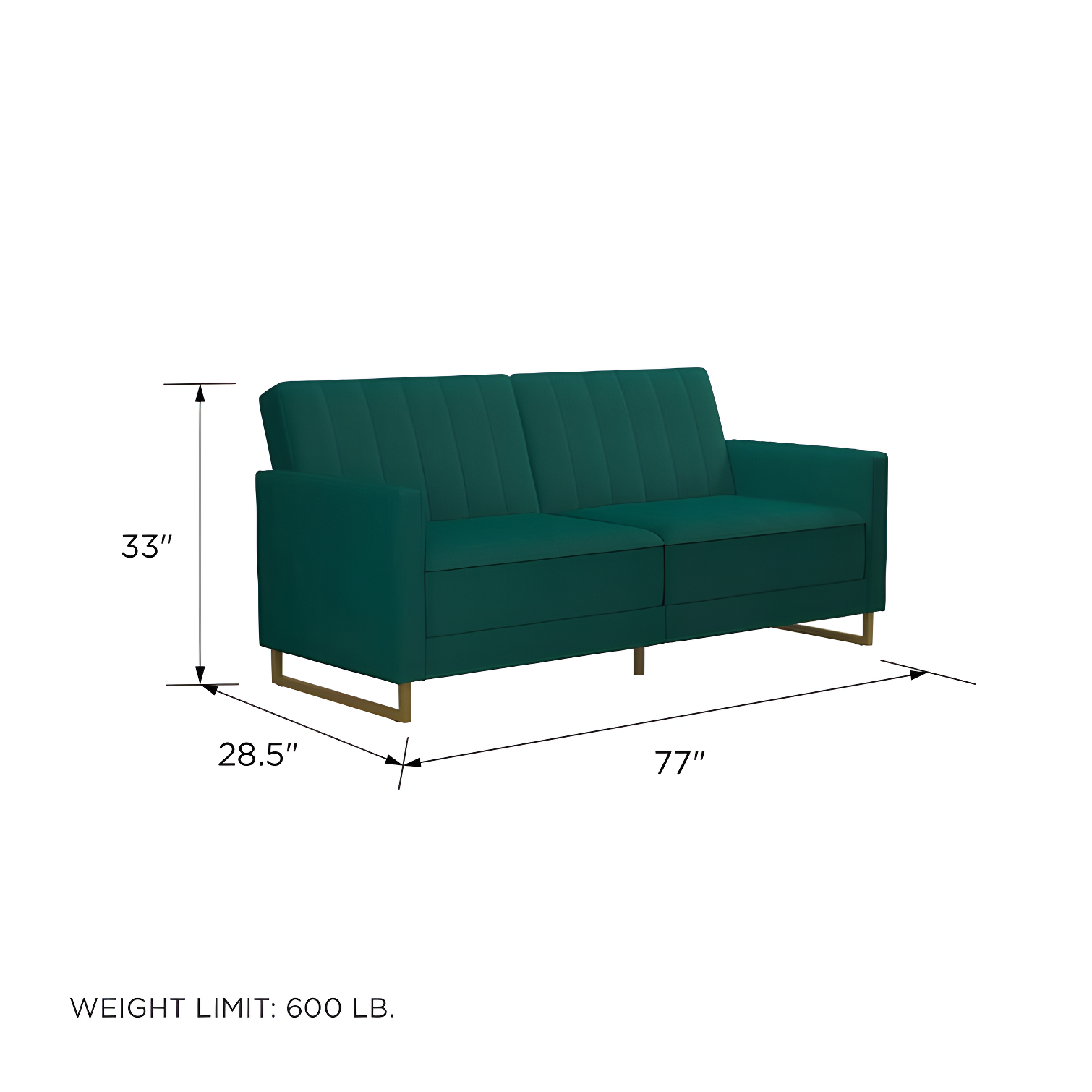 Skylar Full / Double 77'' Velvet Tufted Convertible Sofa