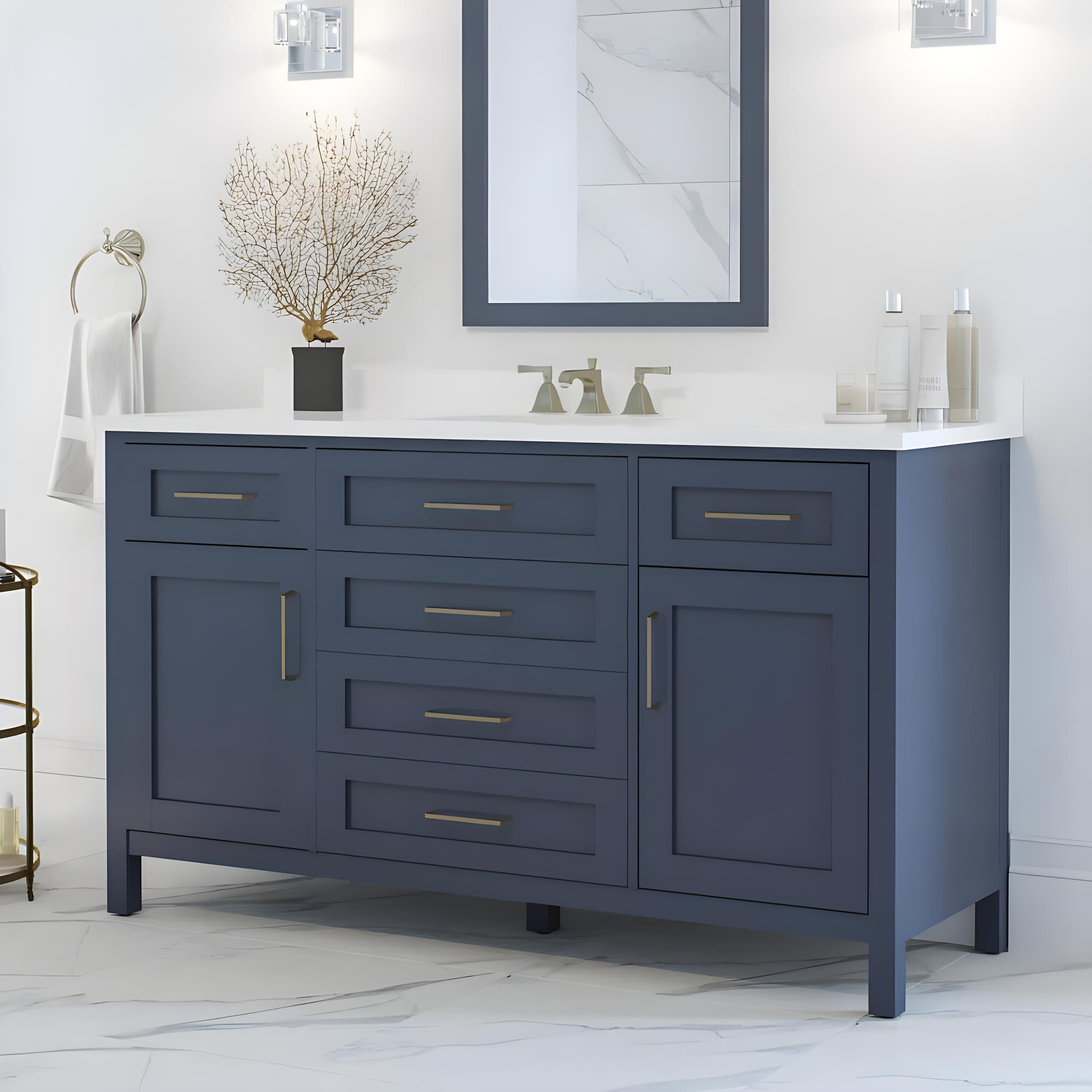 OVE Decors Tahoe 60" Double Bathroom Vanity Set