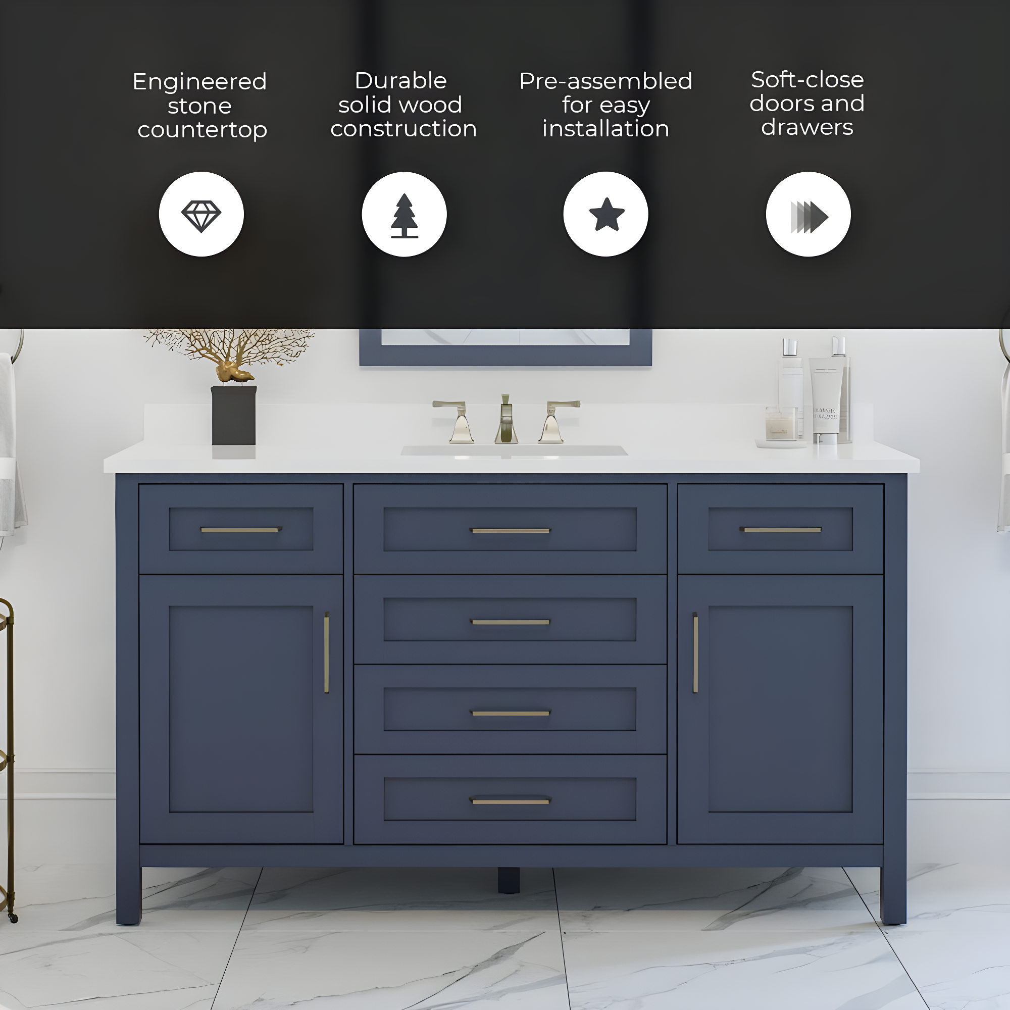 OVE Decors Tahoe 60" Double Bathroom Vanity Set