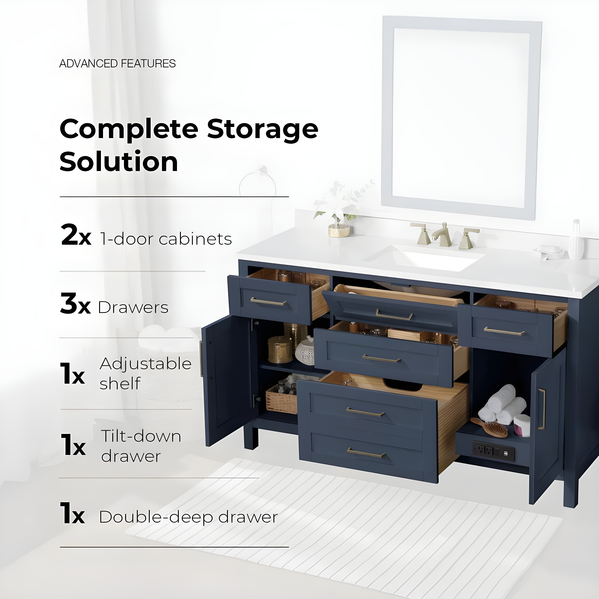 OVE Decors Tahoe 60" Double Bathroom Vanity Set