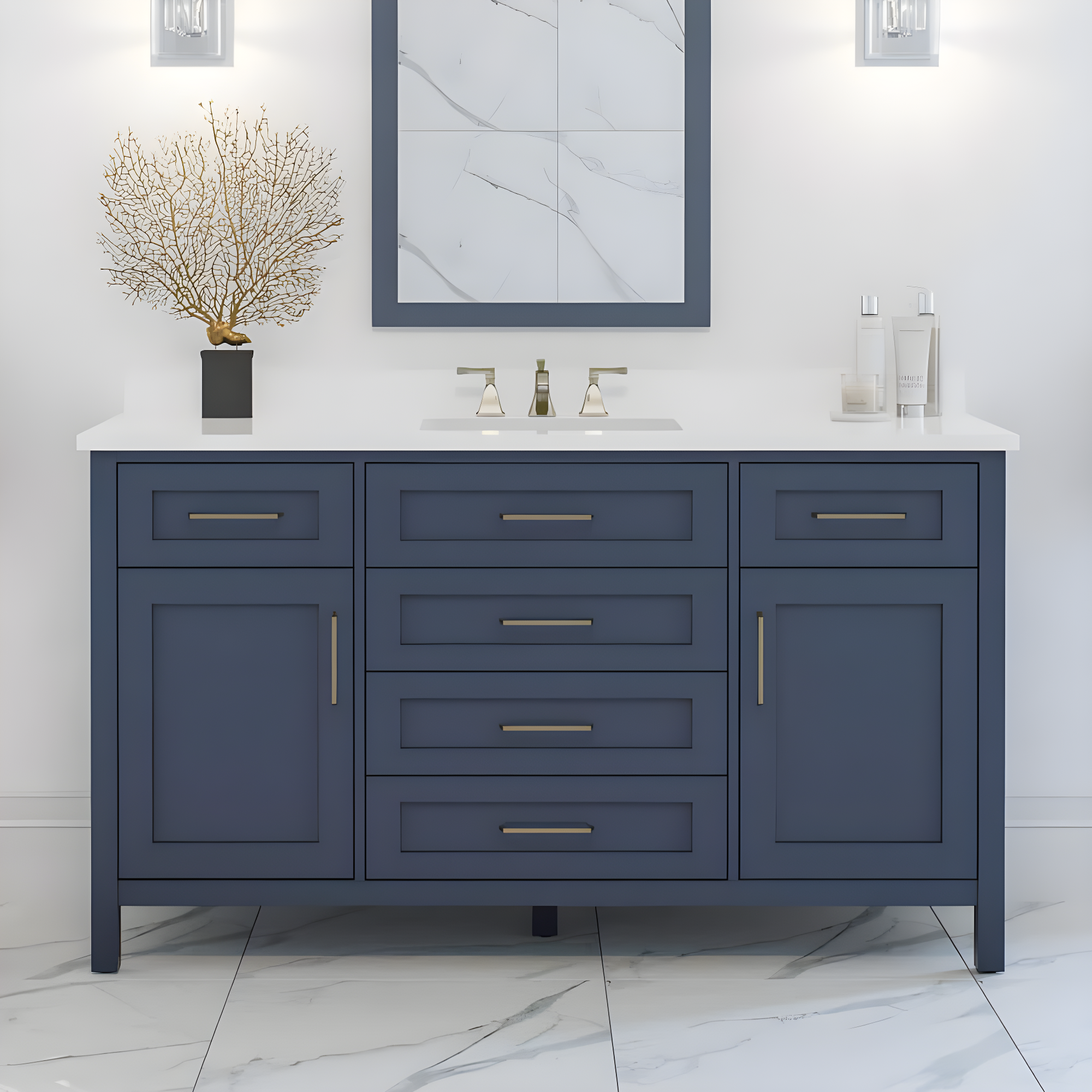 OVE Decors Tahoe 60" Double Bathroom Vanity Set