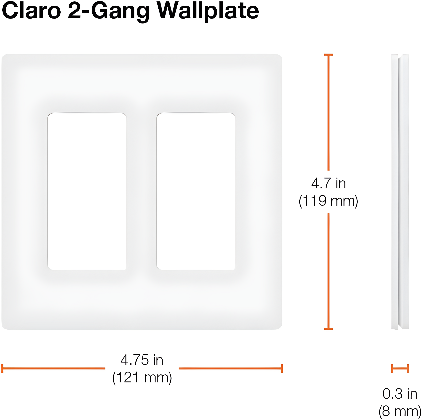 Brown Gloss 2-Gang Screwless Decorator Wallplate