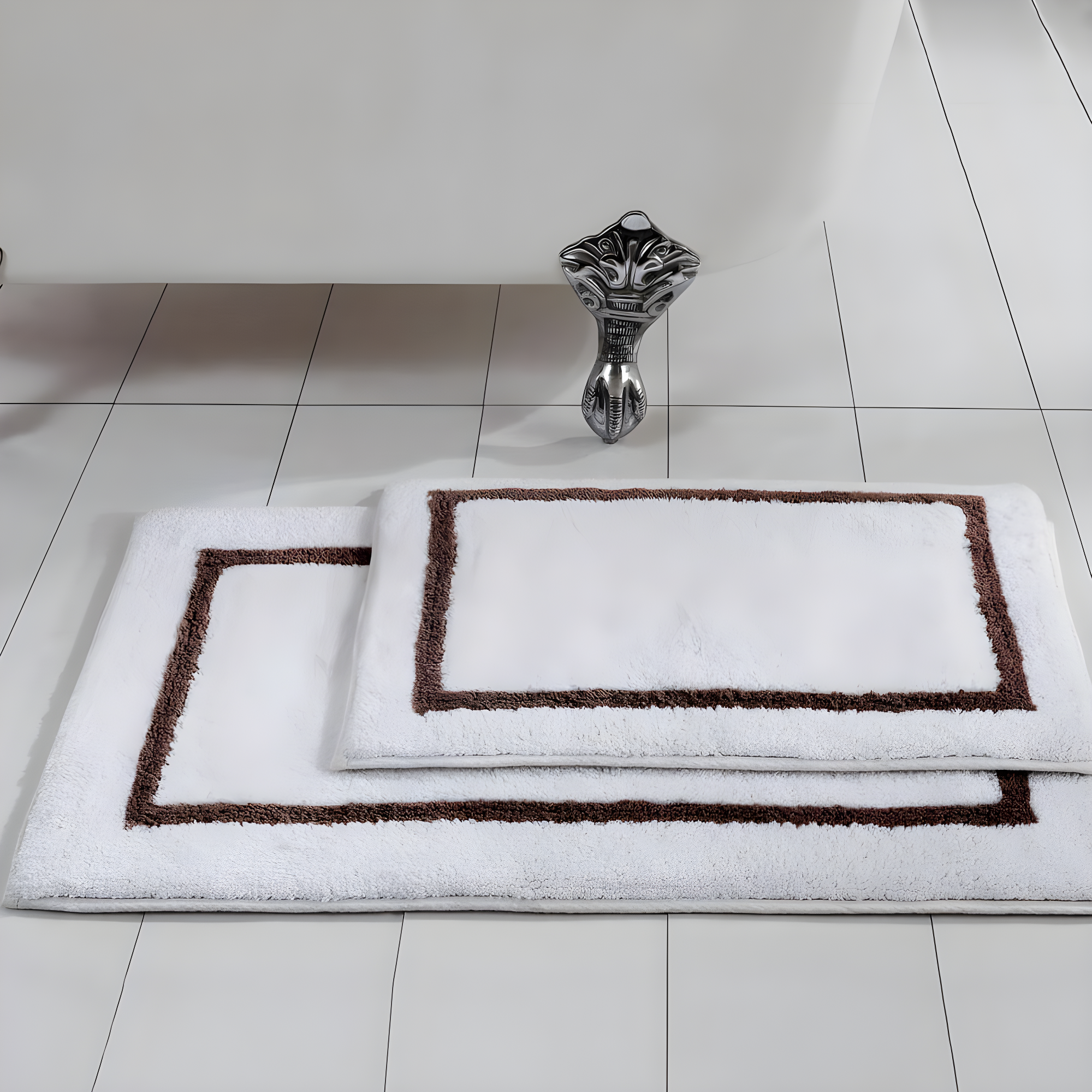 Modern Threads Modern Threads 2-Pack Reversible Contrast Stripe Bath Mat Set